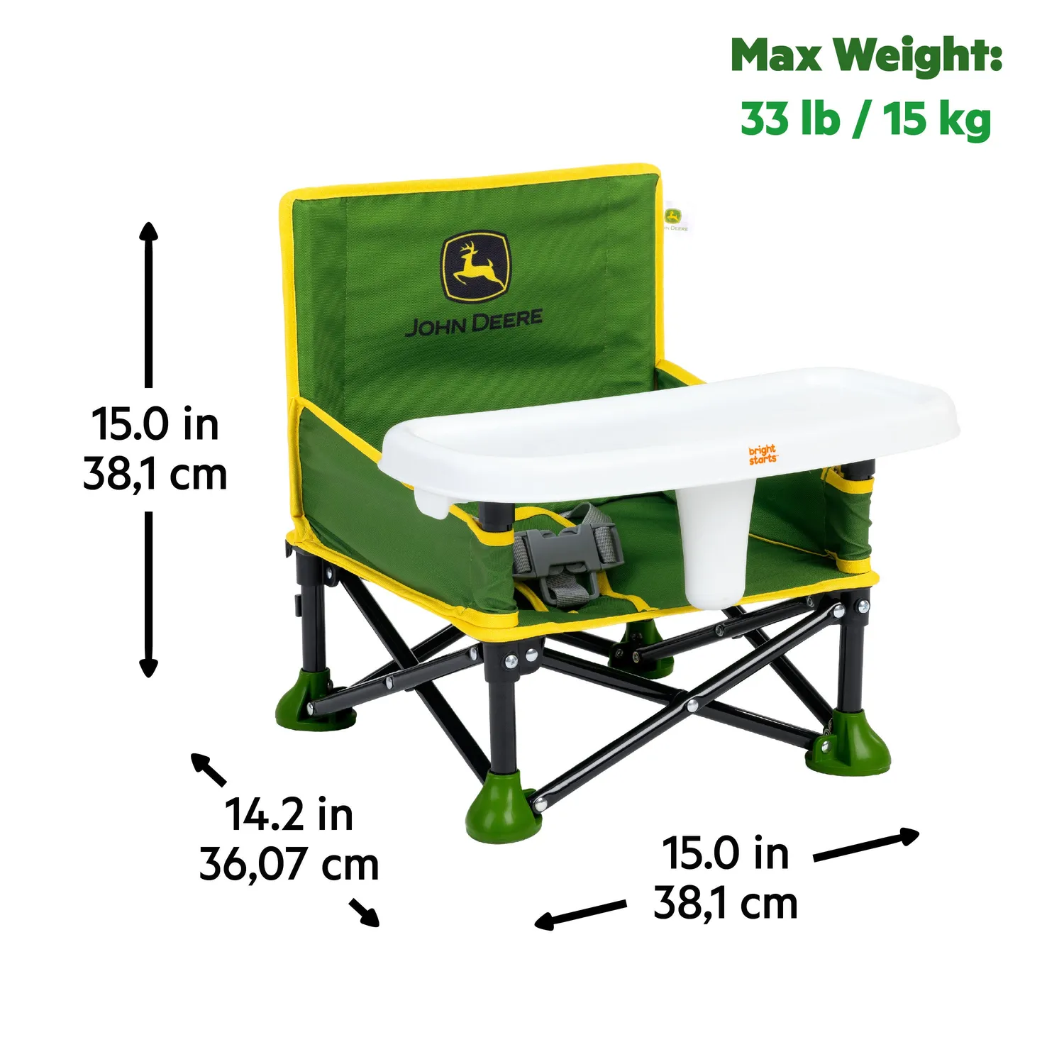 John Deere Pop 'N Sit Boostersitz tragbar 3-in-1 grün