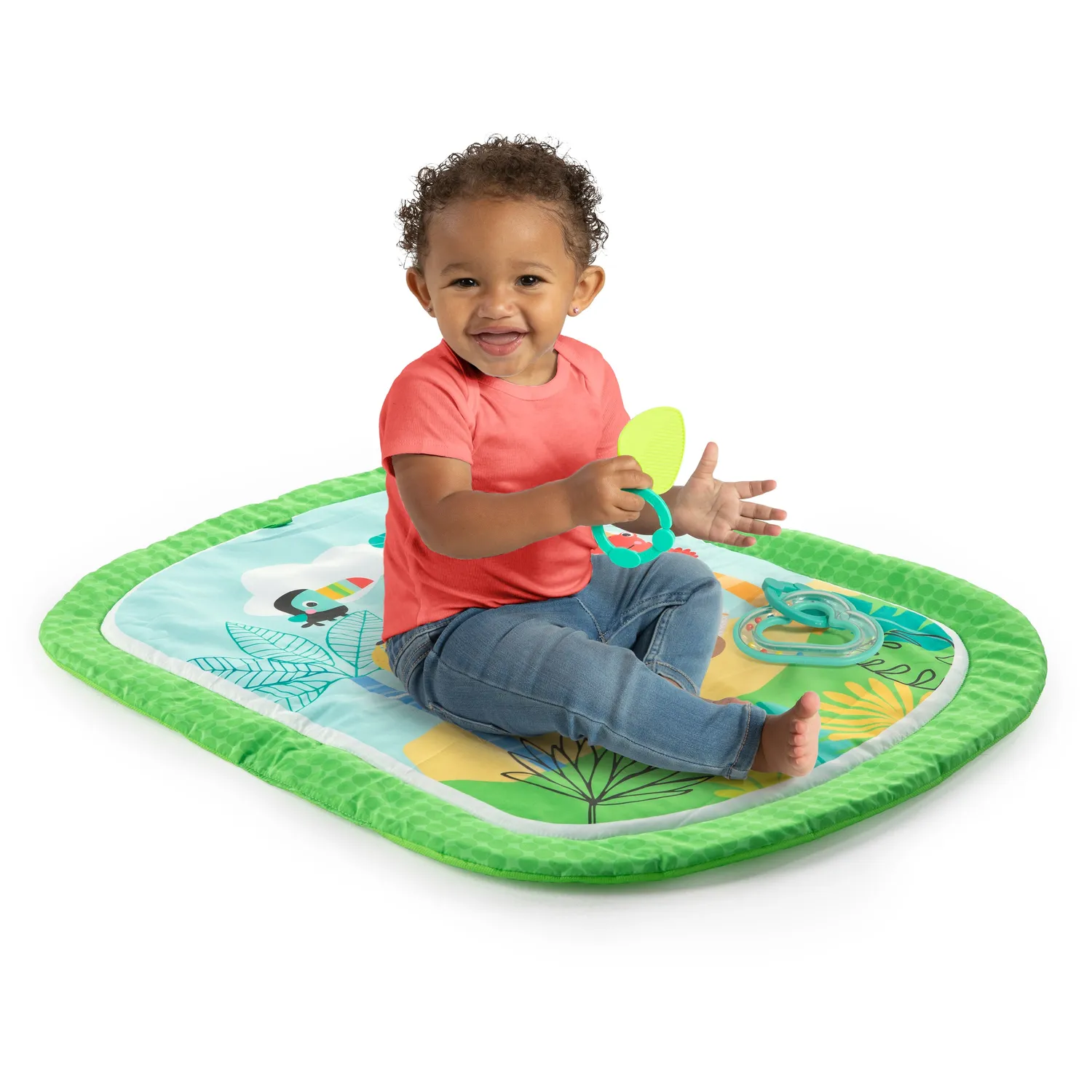 Bright Starts Easy Breezy Krabbeldecke mit Kissen waschbar