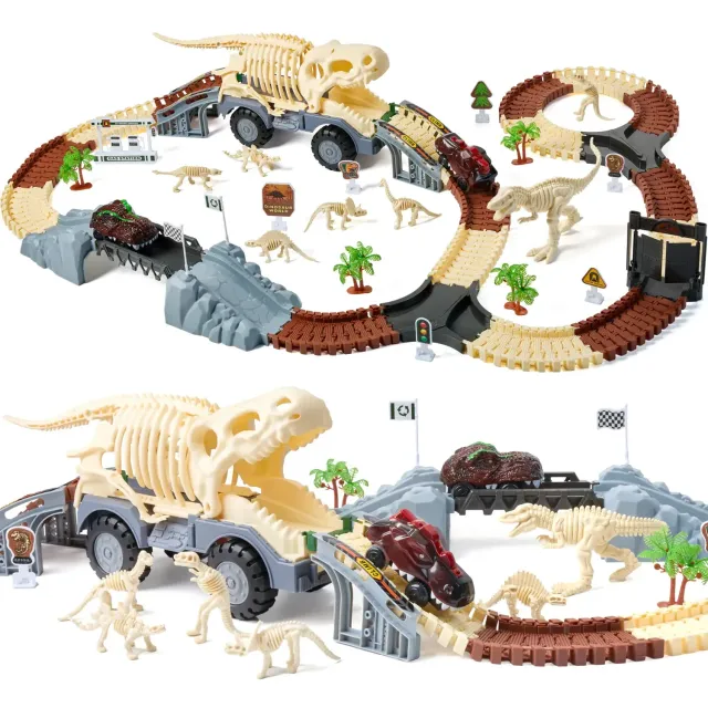 TUMAMA Dinosaurier Rennbahn Auto Set elektrisch flexibel