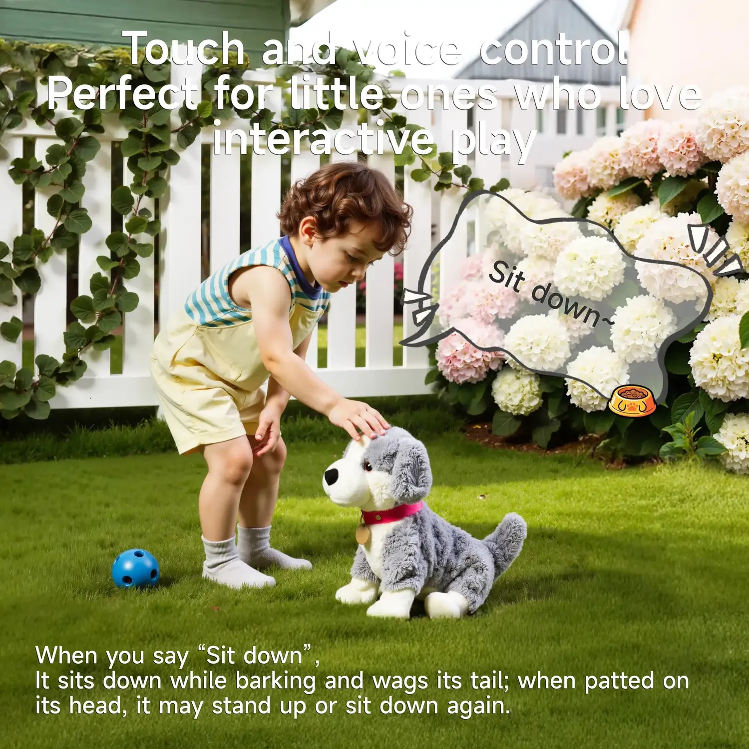 TUMAMA Border Collie Kuscheltier läuft singt interaktiv