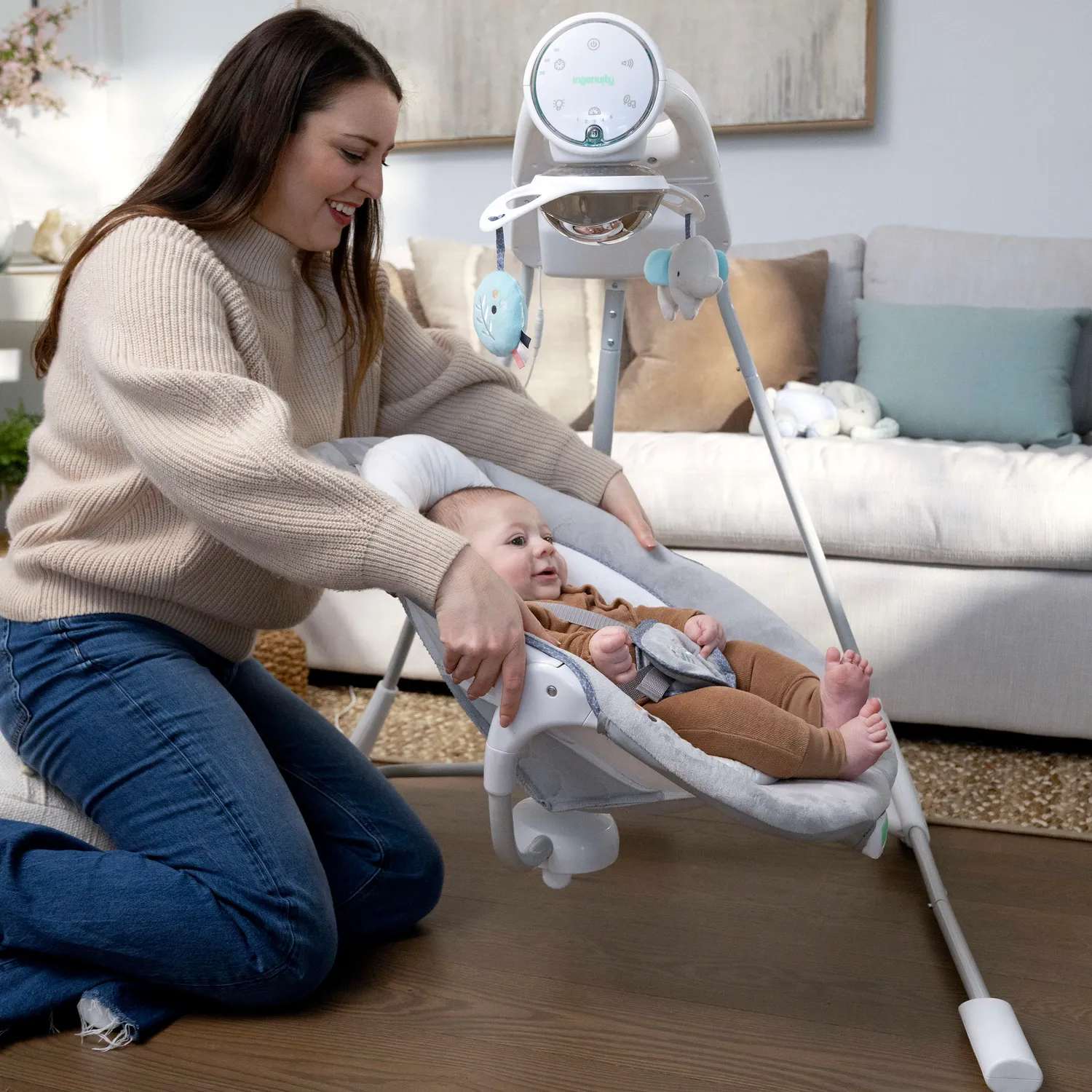 Ingenuity InLighten Babyschaukel Dakota mit Mobilem