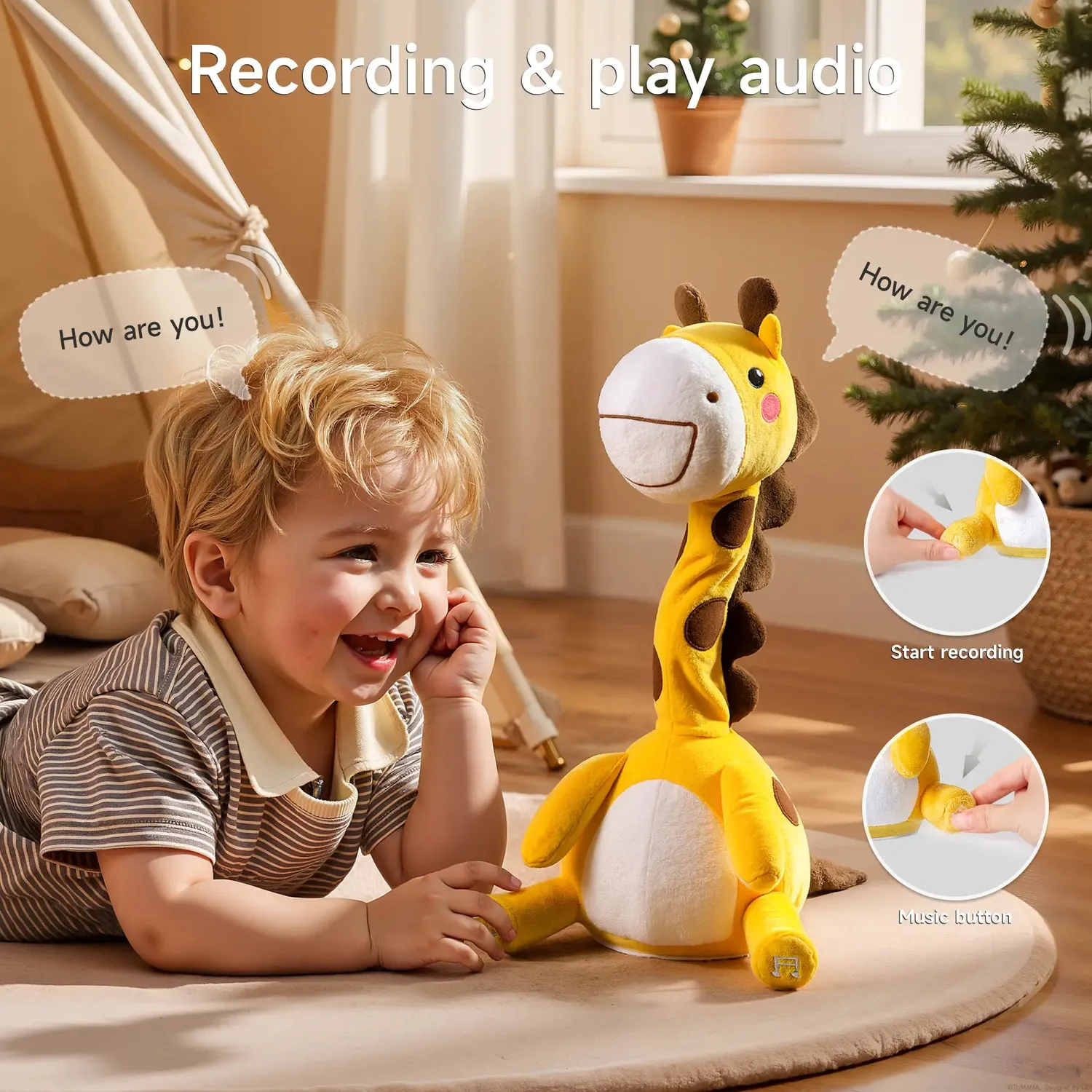 TUMAMA TM295 Plüschtier Zebra Tanzend mit Bluetooth