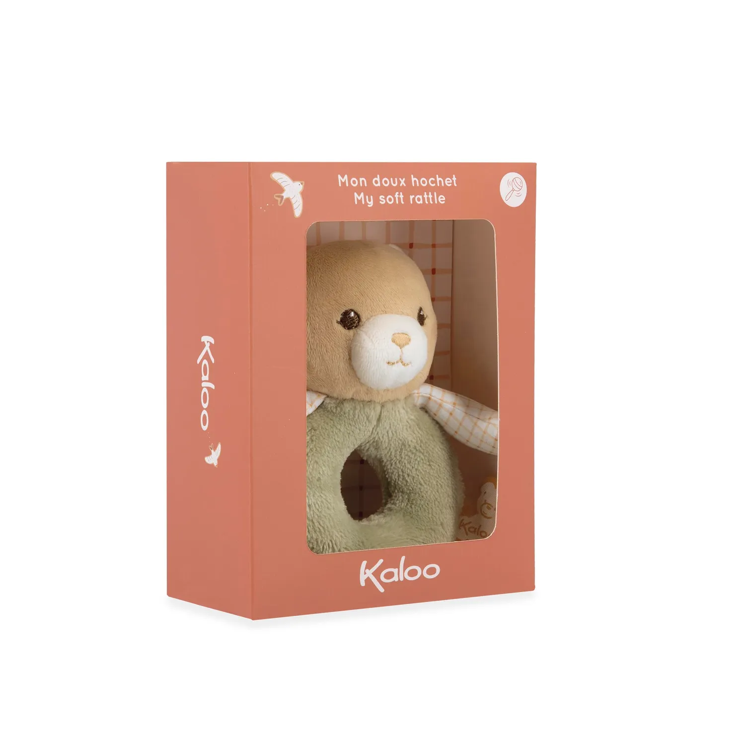 Kaloo Stimuli Rasselbär Greifling grün 12,5 cm mit Glocke