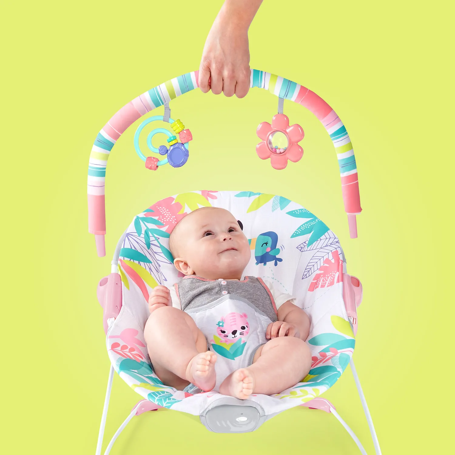 Bright Starts Flamingo Vibes Babywippe Vibration rosa