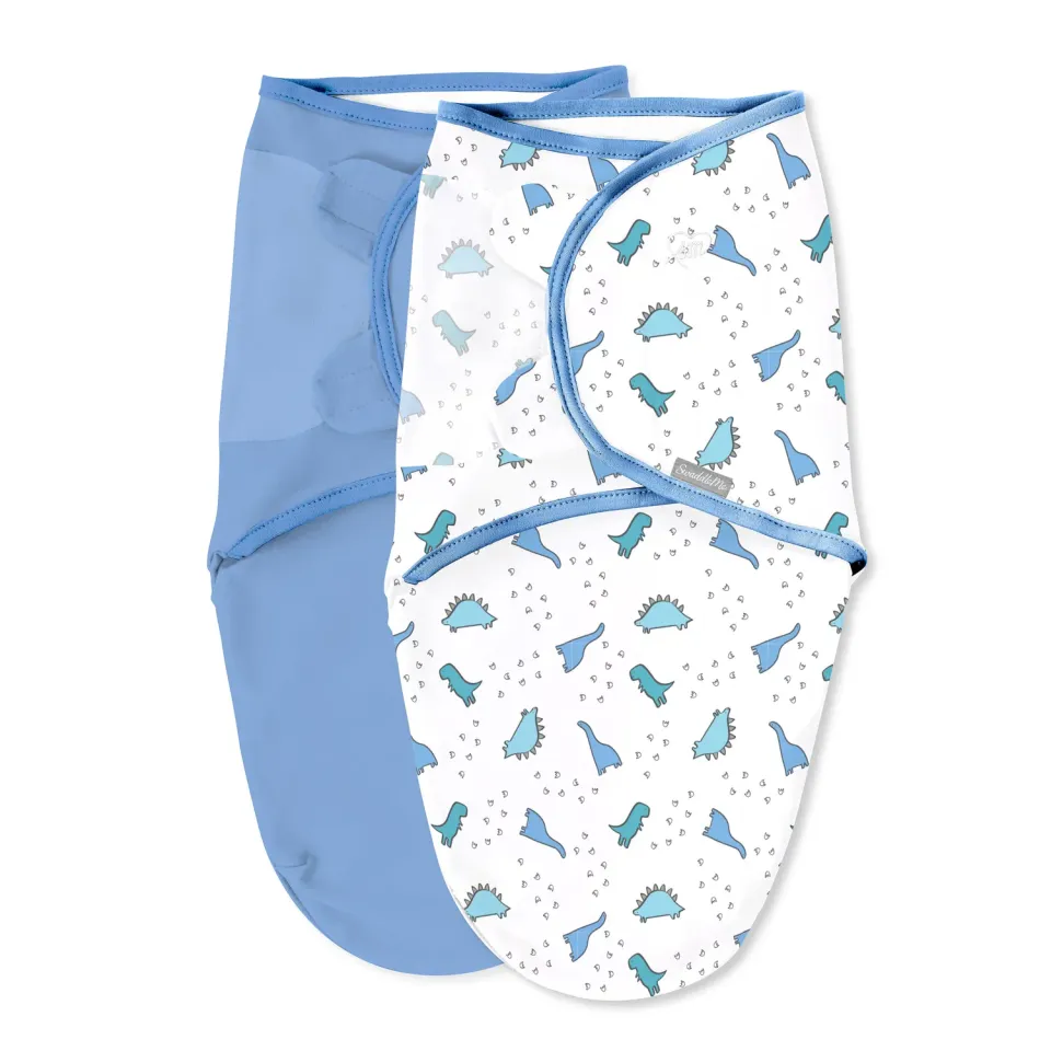 SwaddleMe Original Pucksack Dino Tracks 0-3 Monate 2er Baumwolle