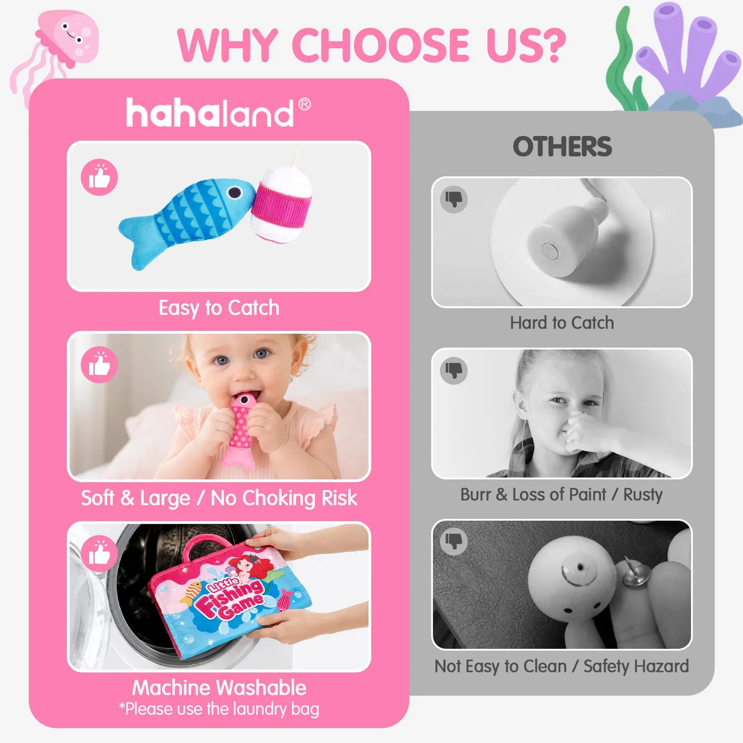 hahaland Little Fishing Angelspiel Bad pink 22-teilig