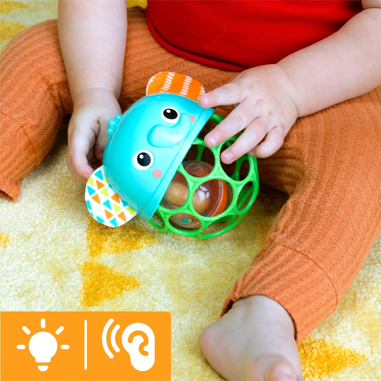 Bright Starts Giggle & Glow Elefant Rassel mit Licht