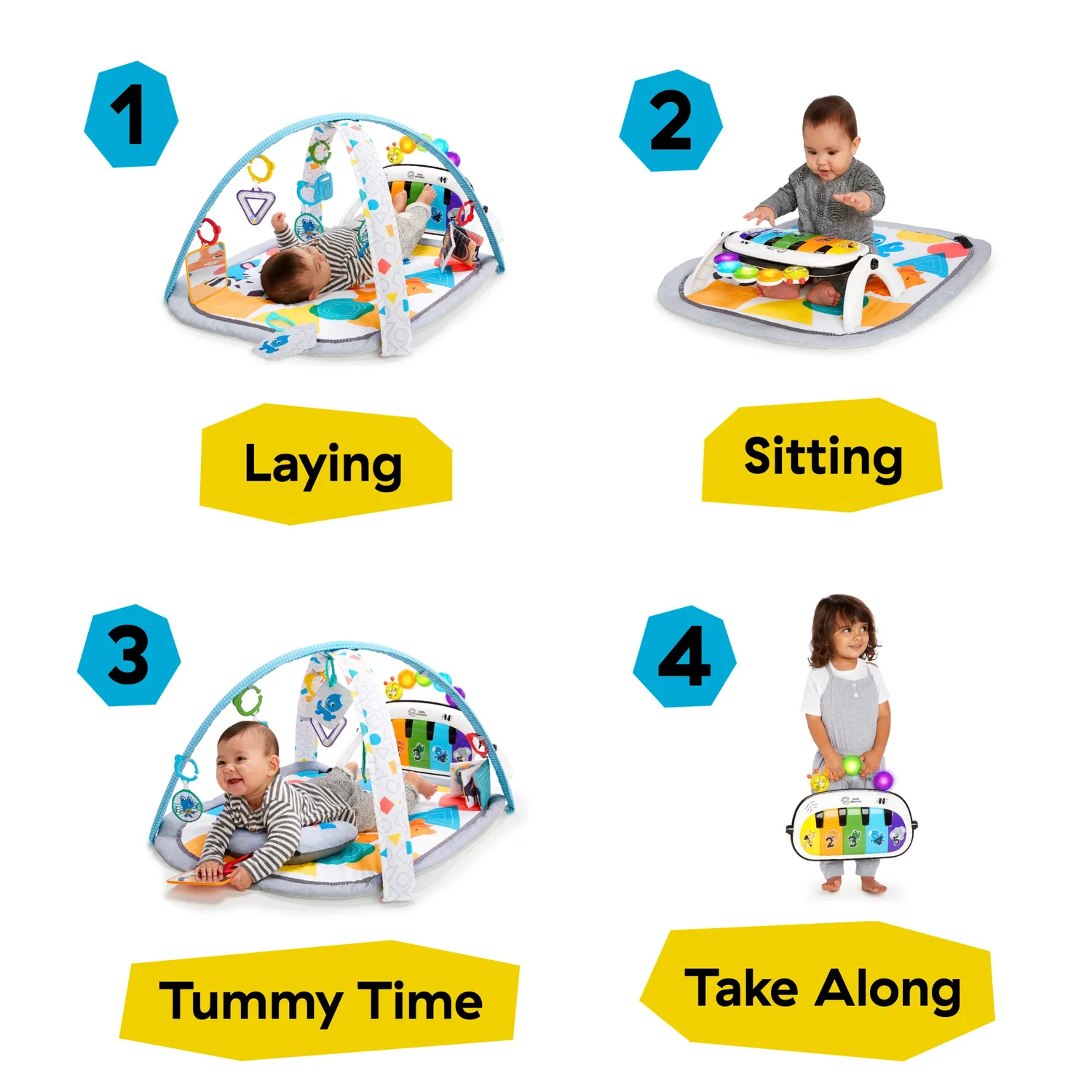 Baby Einstein 4-in-1 Kickin Tunes Spielbogen mit Piano 0-36 M.
