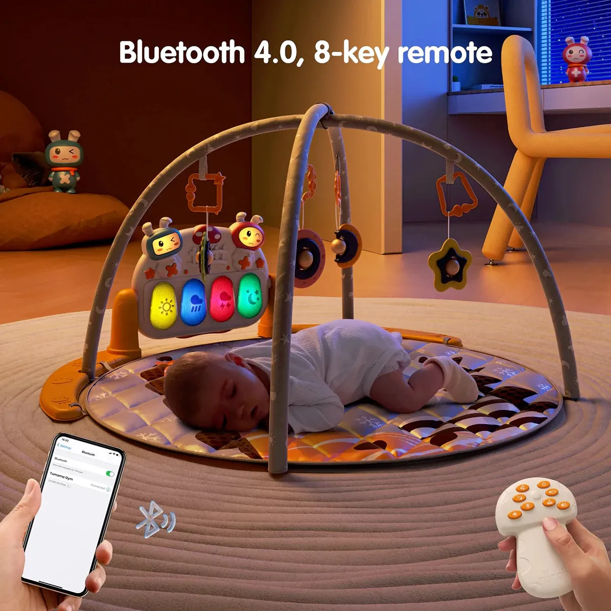 TUMAMA TM221 Spielbogen Spielmatte mit Klavier Musik Licht