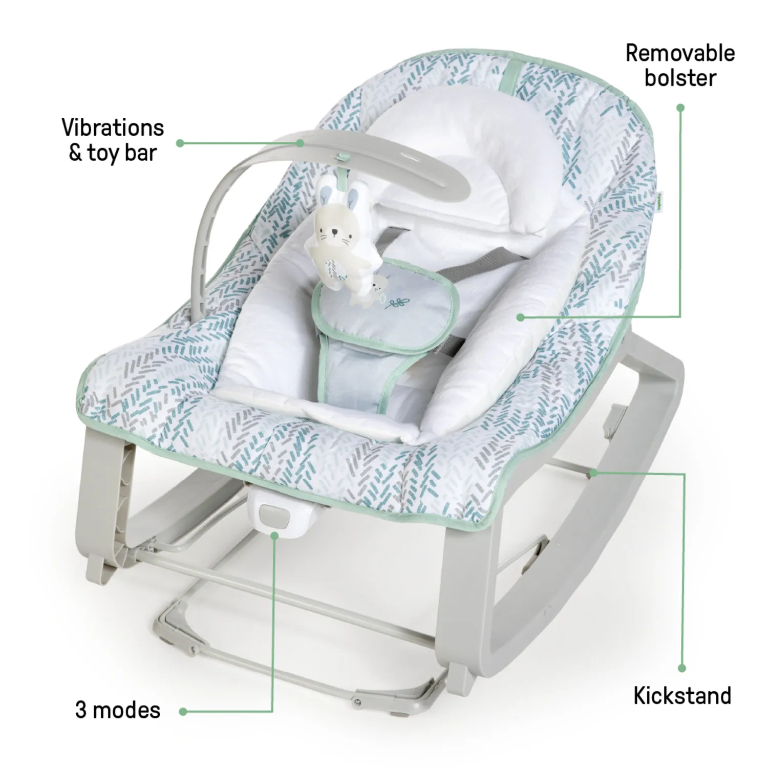Ingenuity Keep Cozy 3-in-1 Babywippe Lily bis 18 kg mit Vibration