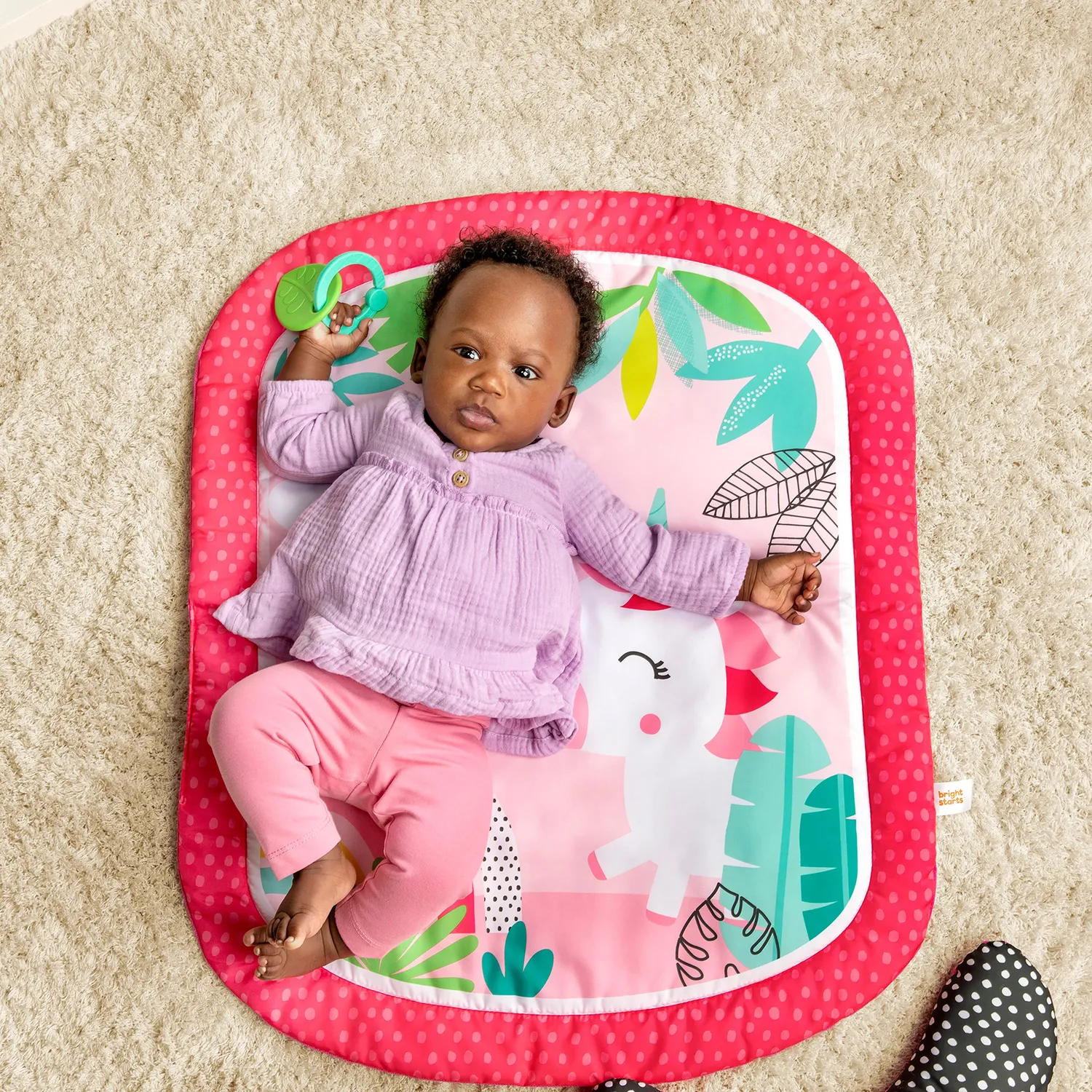 Bright Starts Rainbow Tropics Spielmatte Bauchlage mit Kissen