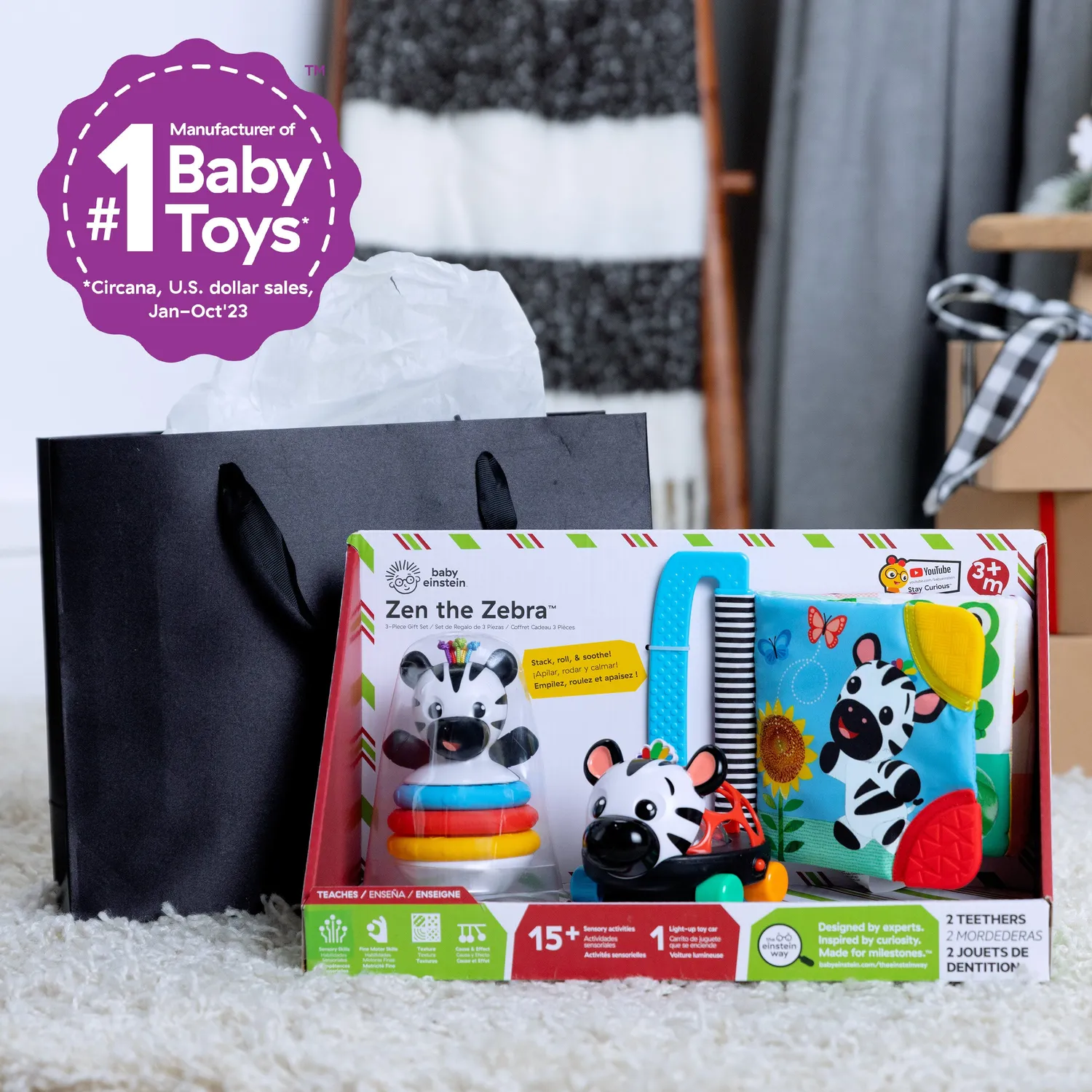 Baby Einstein Zen the Zebra Geschenkset 3-teilig ab 3 Monate