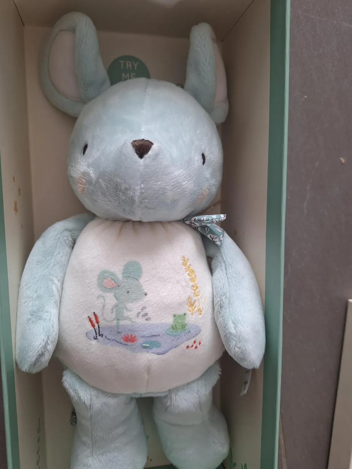 Kaloo Petites Chansons Maus Kuscheltier mit Sound 28 cm mit Glöckchen