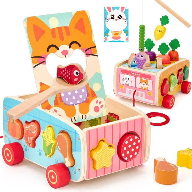 hahaland Wooden Farm Steckspiel Holz Sortierspiel