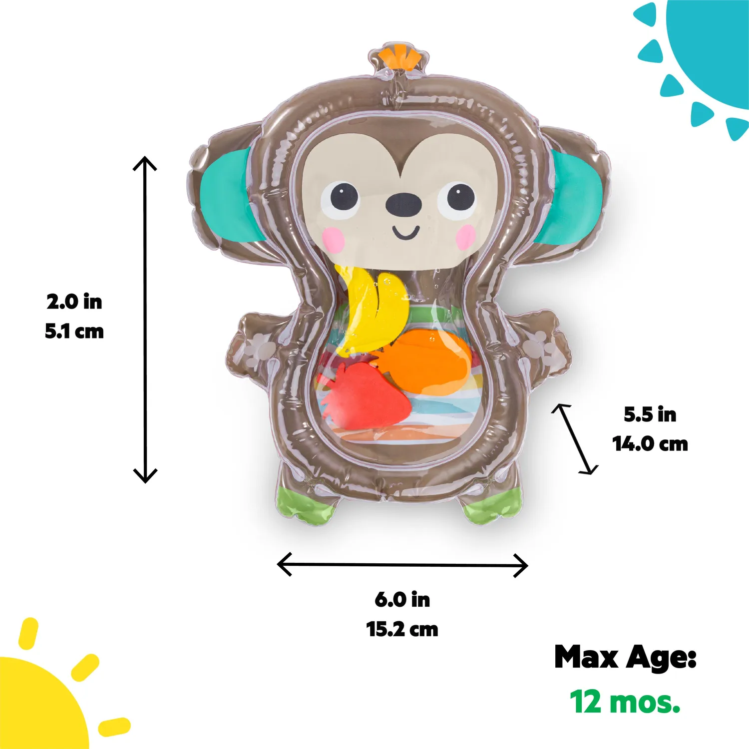 Bright Starts Hungry Monkey Tummy Time Wassermatte Wasser