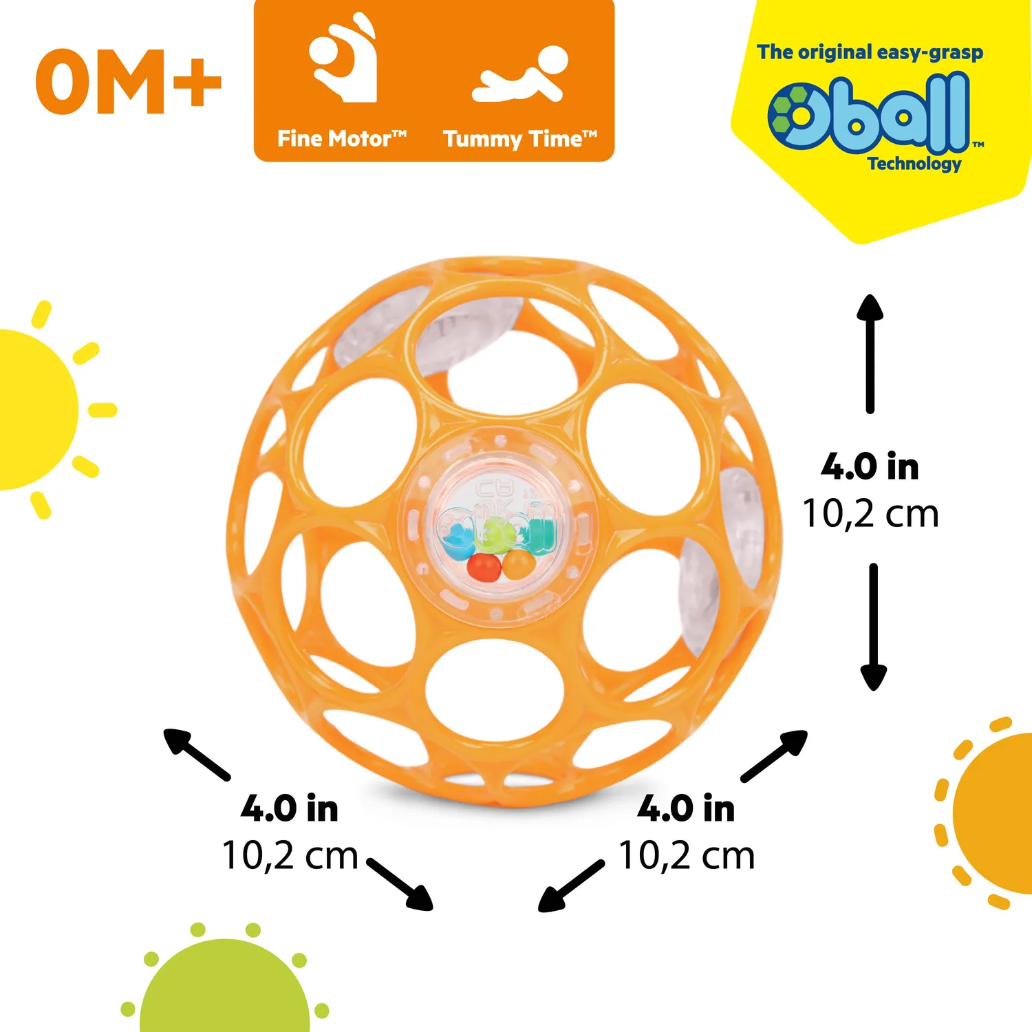 Bright Starts Oball Rattle Greif-Rassel Orange
