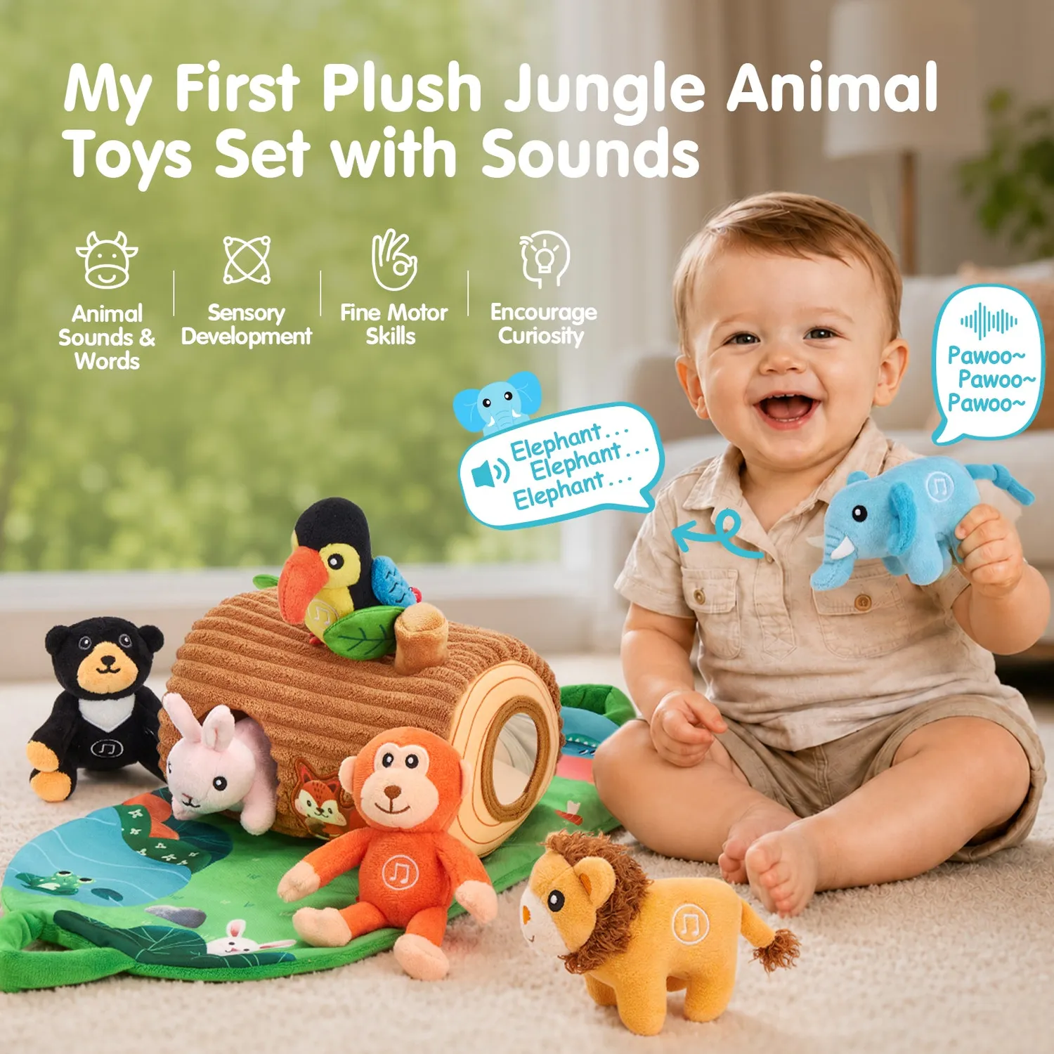 hahaland My First Plush Jungle Kuscheltier-Set 8-tlg