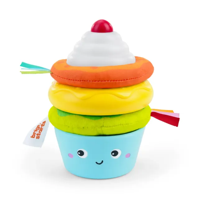 Bright Starts Treat Tower Cupcake Stapelturm mit Beissring bunt