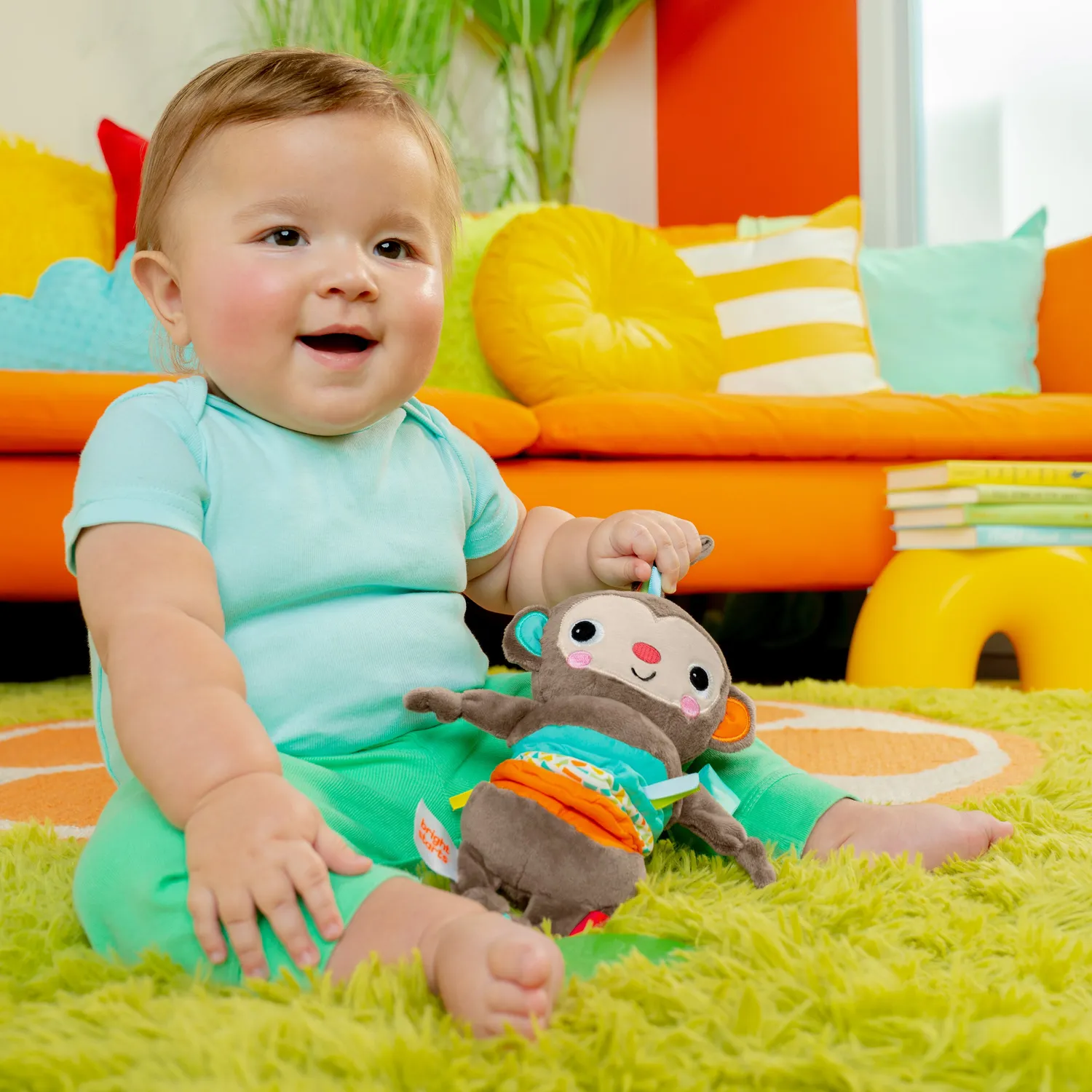 Bright Starts Pull Play Boogie Musikspielzeug Affe Zug