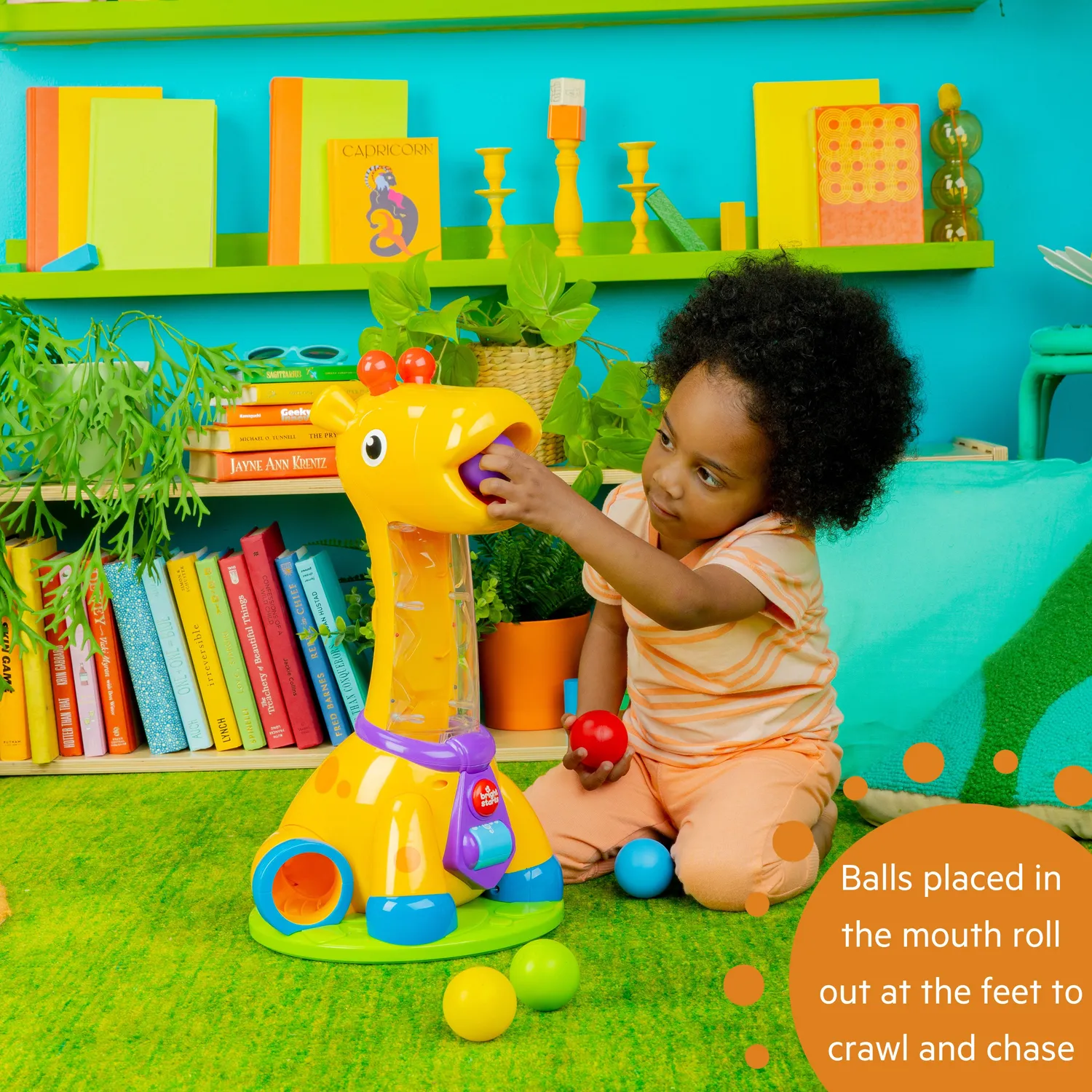 Bright Starts Spin Giggle Giraffe Ballspielzeug ab 12 Monate