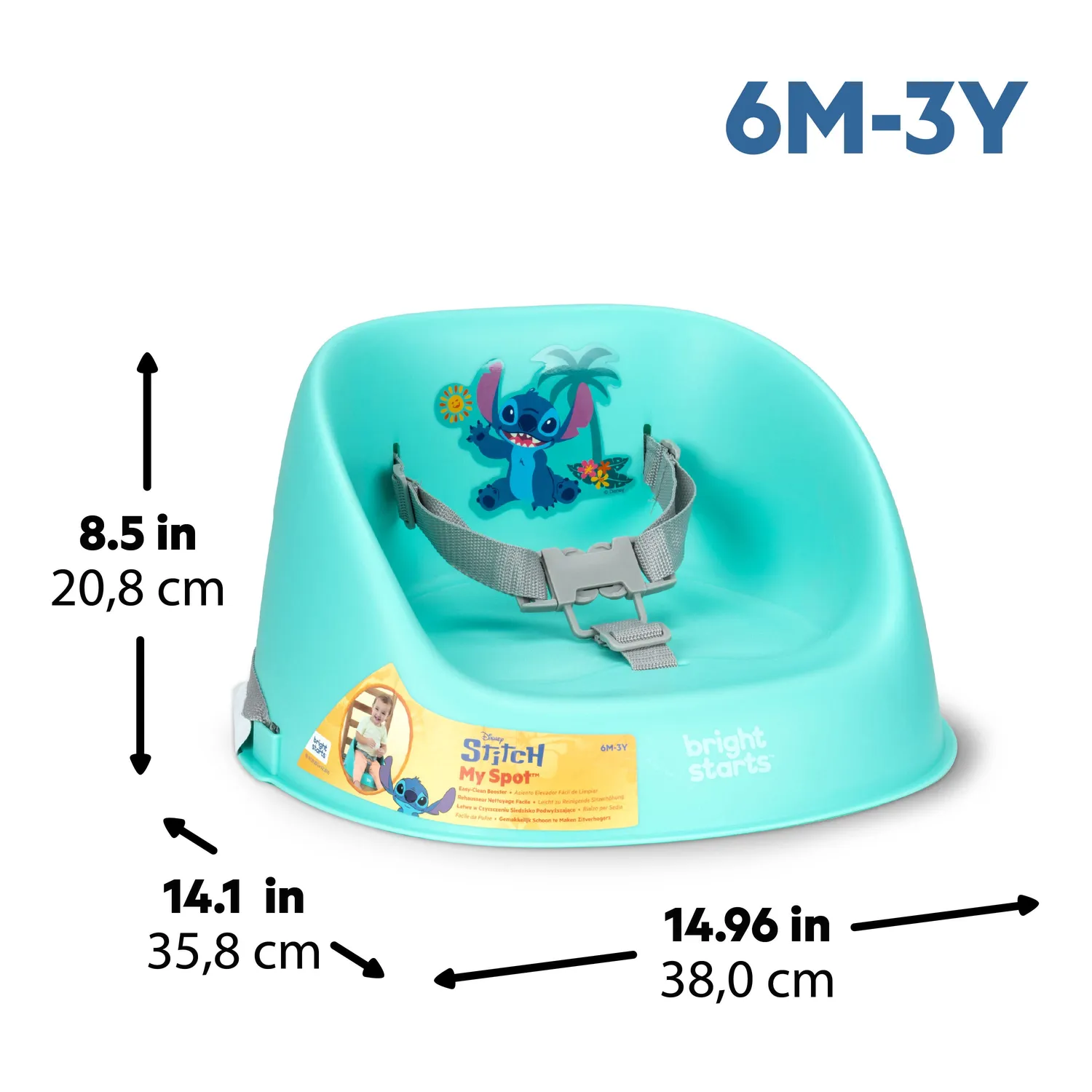 Bright Starts Disney Baby My Spot Booster Sitzerhöhung Stitch Hellblau