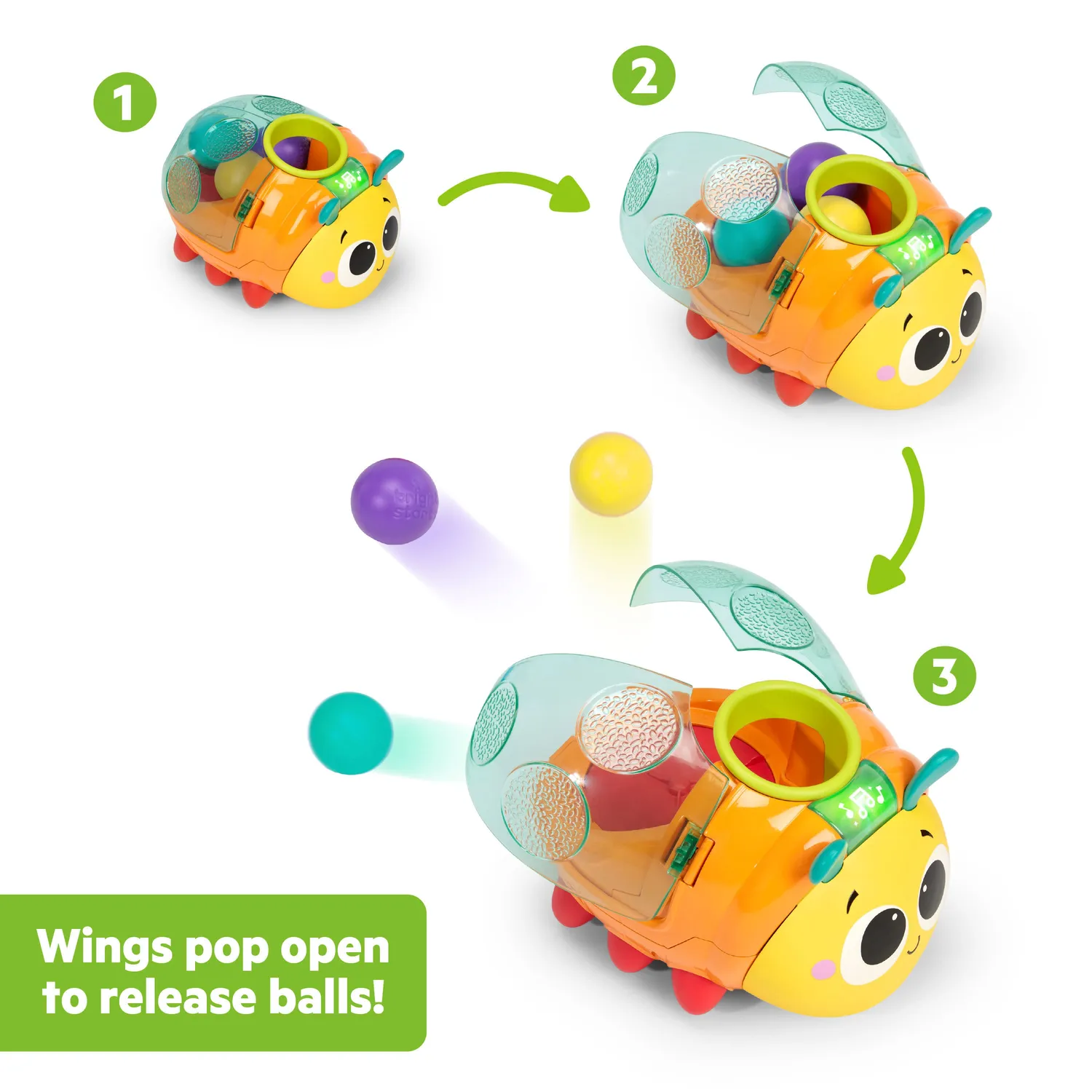 Bright Starts Spin n Chase Bug Ballspielzeug mit Licht