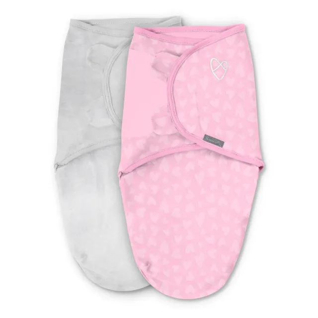 SwaddleMe Original Pucktuch SM 0-3 Monate Pink Hearts 2er Baumwolle