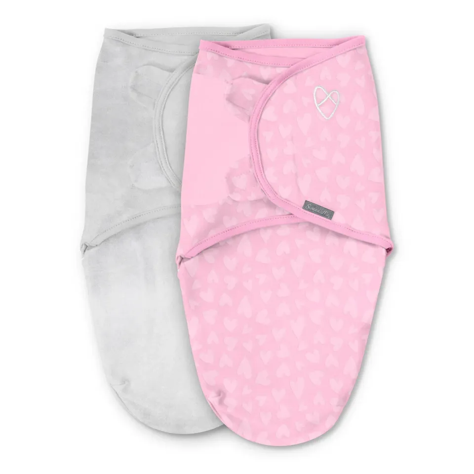 SwaddleMe Original Pucktuch SM 0-3 Monate Pink Hearts 2er Baumwolle