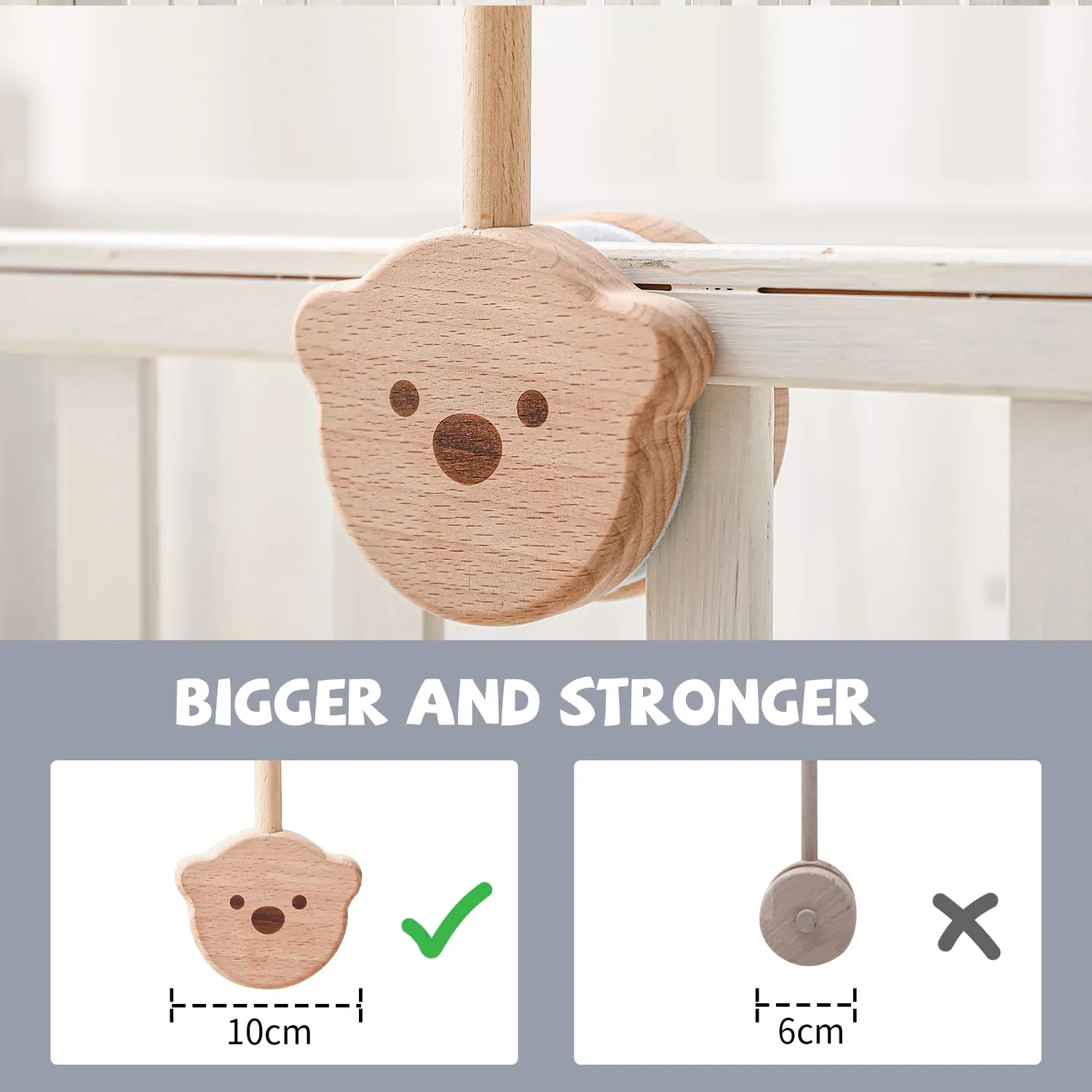 let's make Bär Mobile-Halter Holz höhenverstellbar