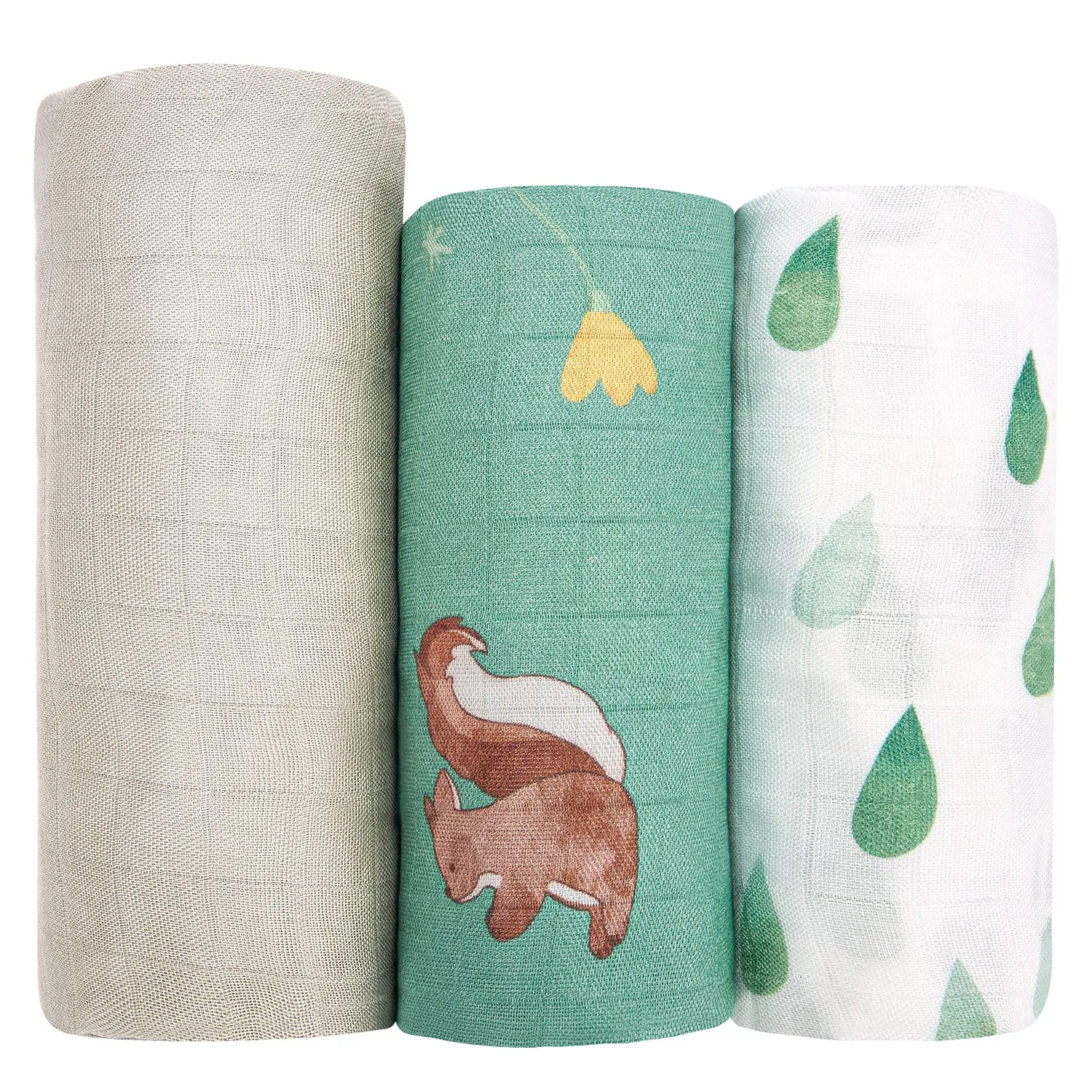 hahaland Bamboo Pucktücher Musselin 3er-Set atmungsaktiv