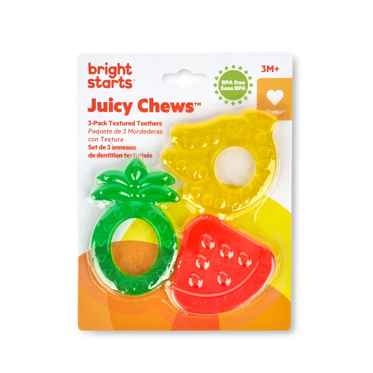 Bright Starts Juicy Chews Beißring Obst 3er Pack ab 3 Monate