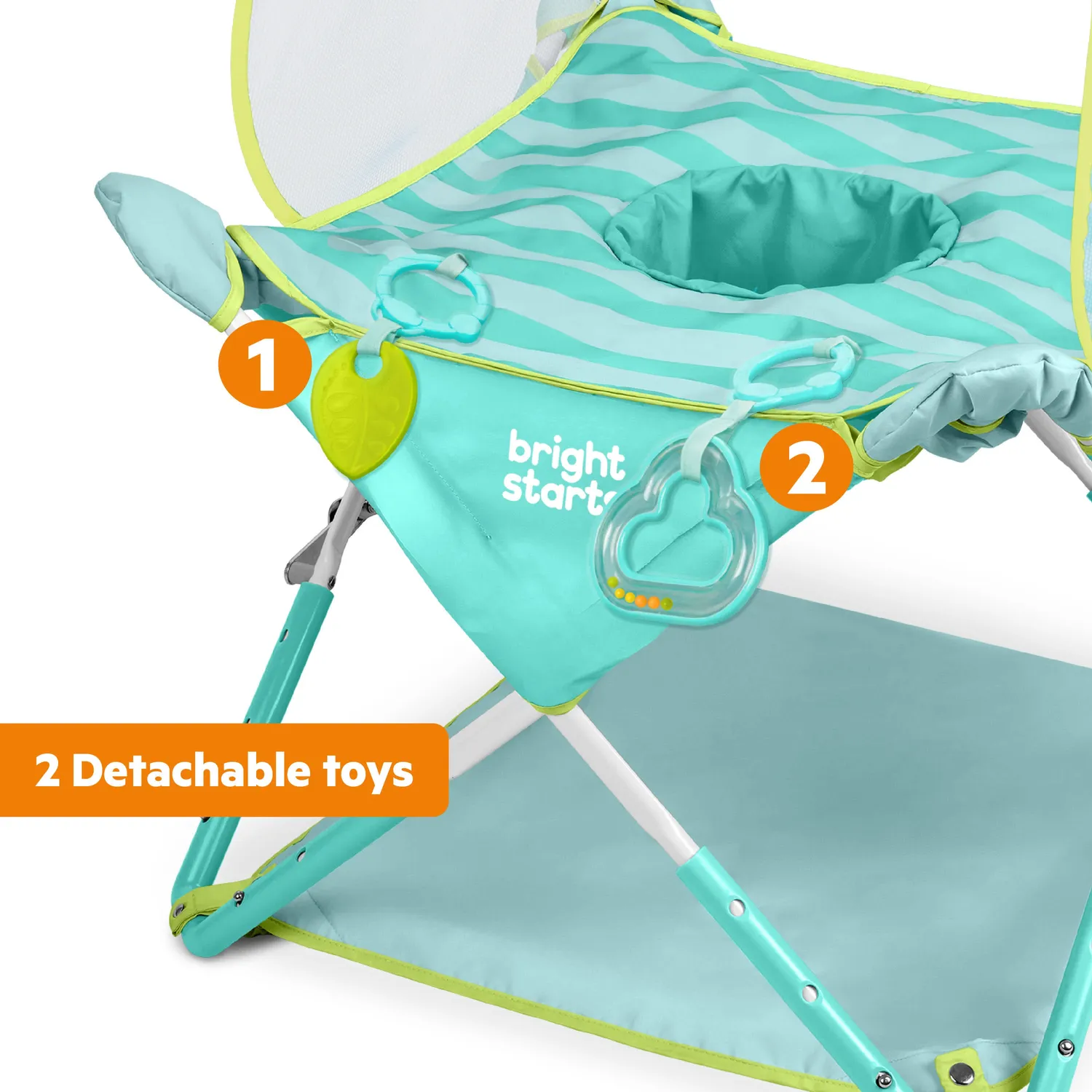 Bright Starts Pop N Jump Jumper Sky Stripes blau