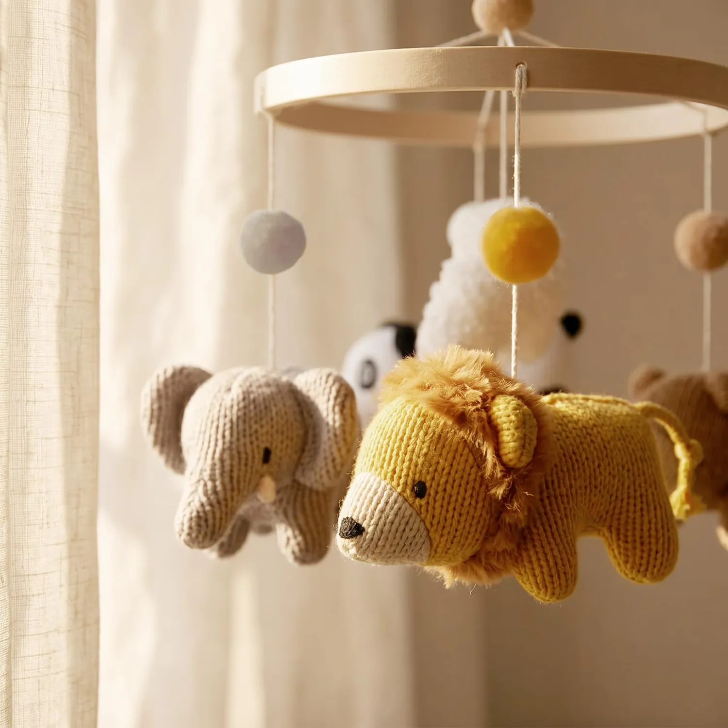 let's make Woodland Baby-Mobile Bambusreifen Waldtiere