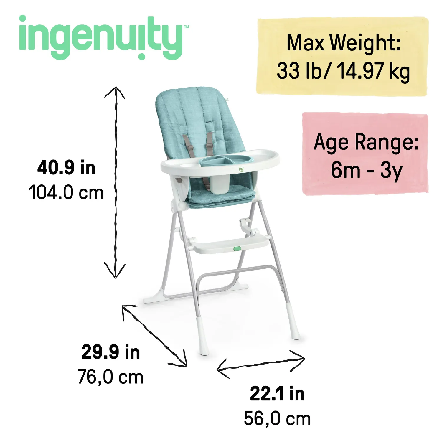Ingenuity Sun Valley Compact Hochstuhl petrol faltbar