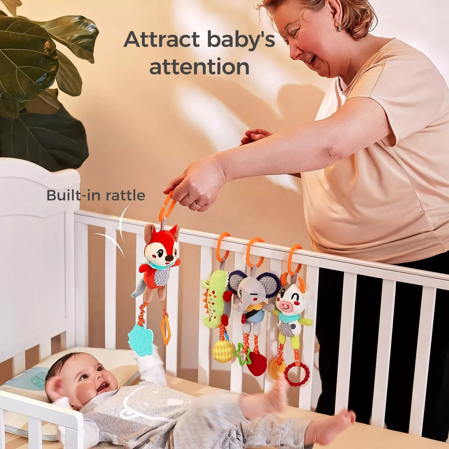 TUMAMA Hänge Rassel Set 4-teilig Plüsch ab Geburt