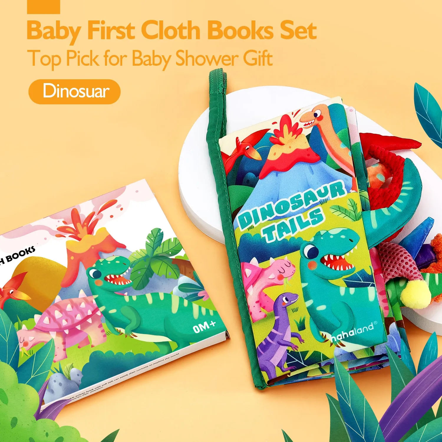 hahaland Stoffbuch Dinosaurier Knisterbuch Baby