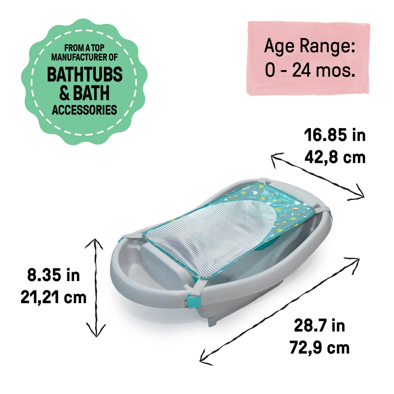 Summer by Ingenuity Comfy Clean Deluxe Badewanne 0-24 M.