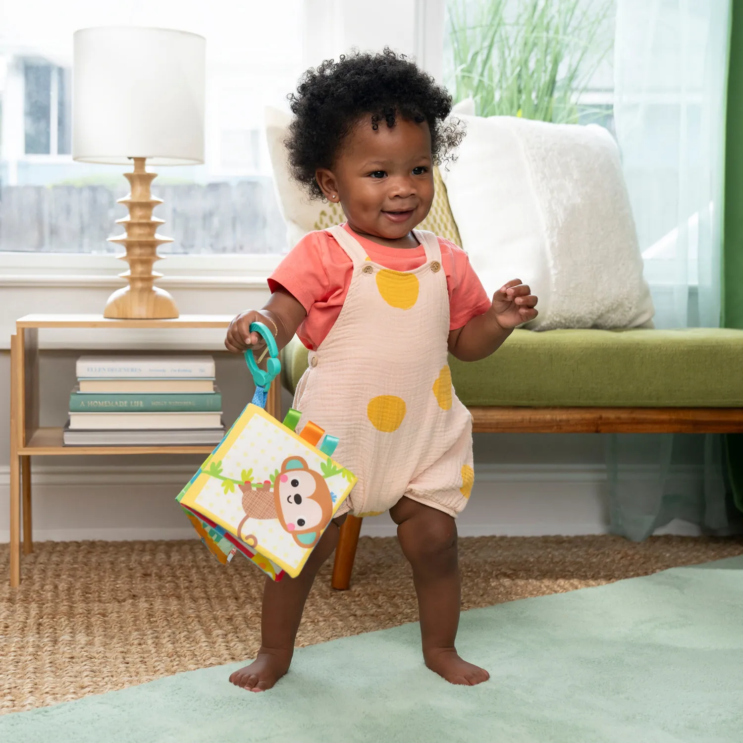 Bright Starts Safari Buddies Stoffbuch Baby knisternd weich