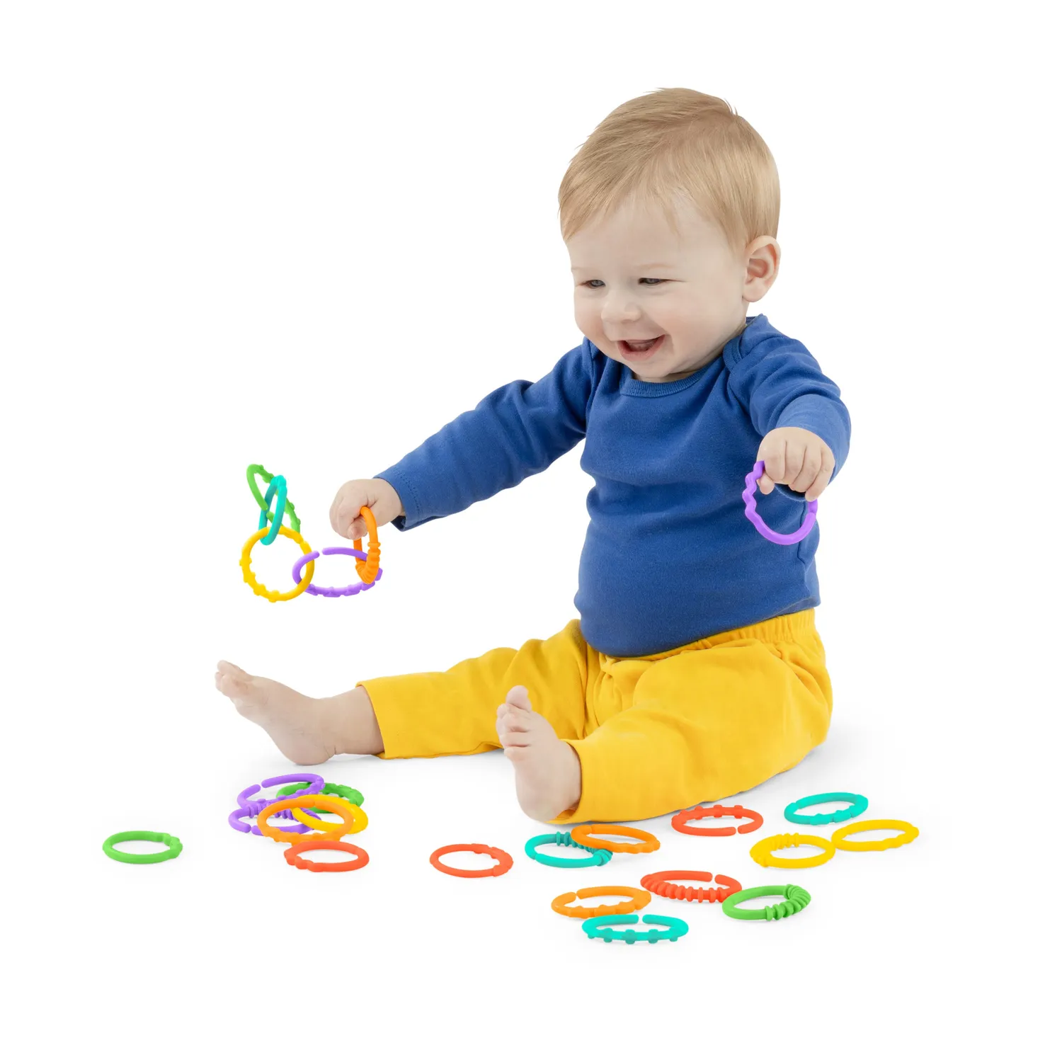 Bright Starts Lots of Links Spielringe 24er-Pack bunt flexibel