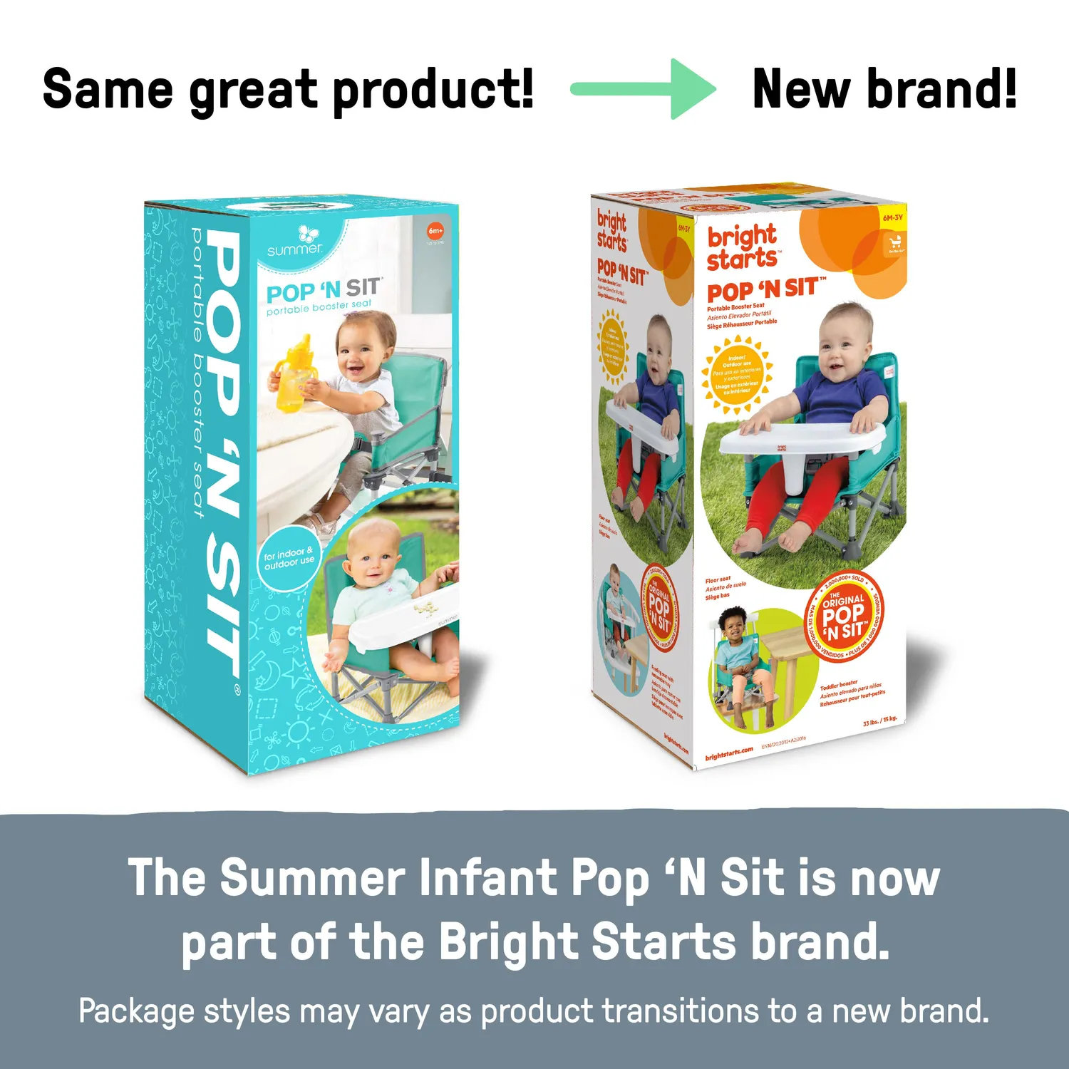 Summer Pop N Sit Booster grau Sitzerhöhung Tablett