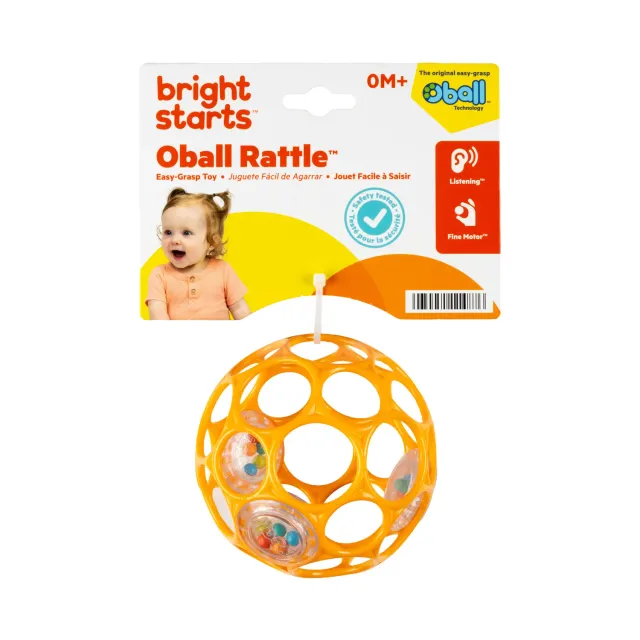 Oball Easy Grasp Rasselball Rot 10 cm flexibel