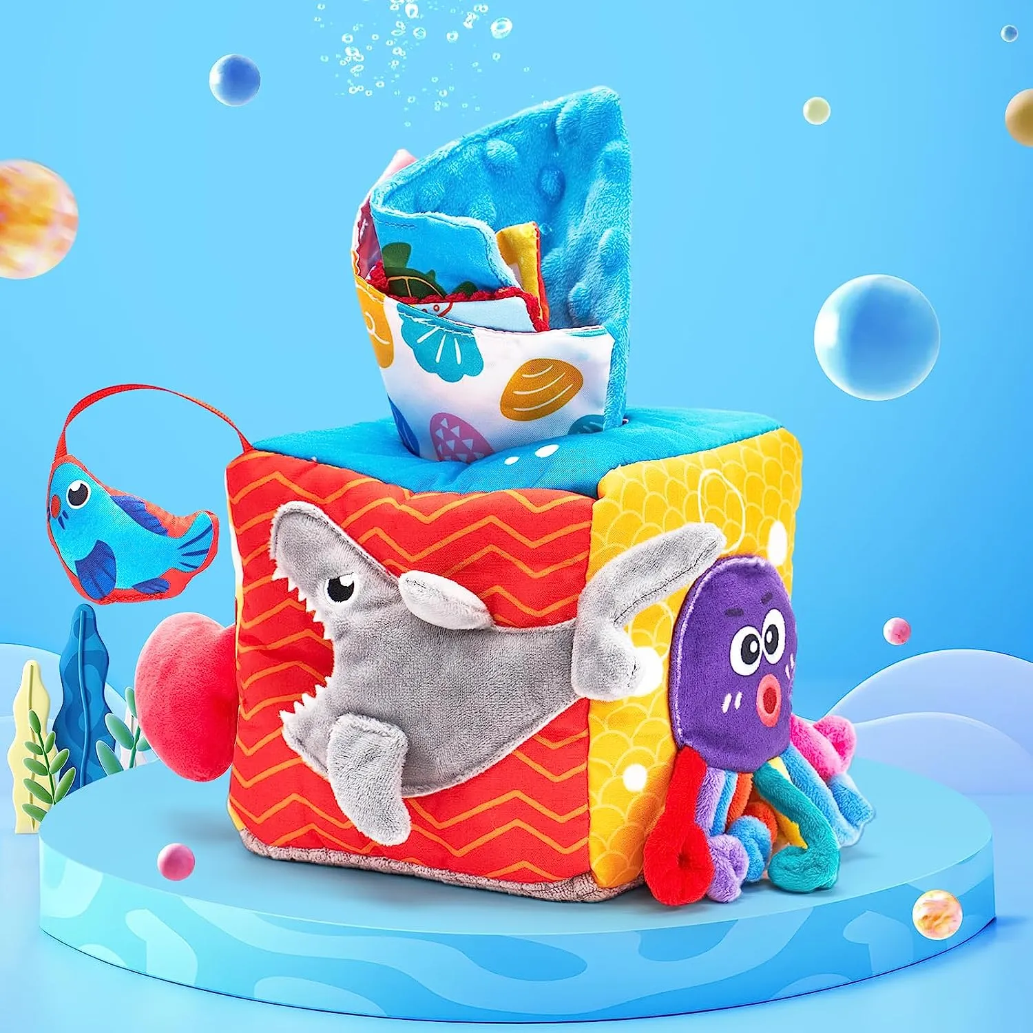 hahaland Montessori Tissue Box Marine Tücherbox-Spielzeug sensorisch
