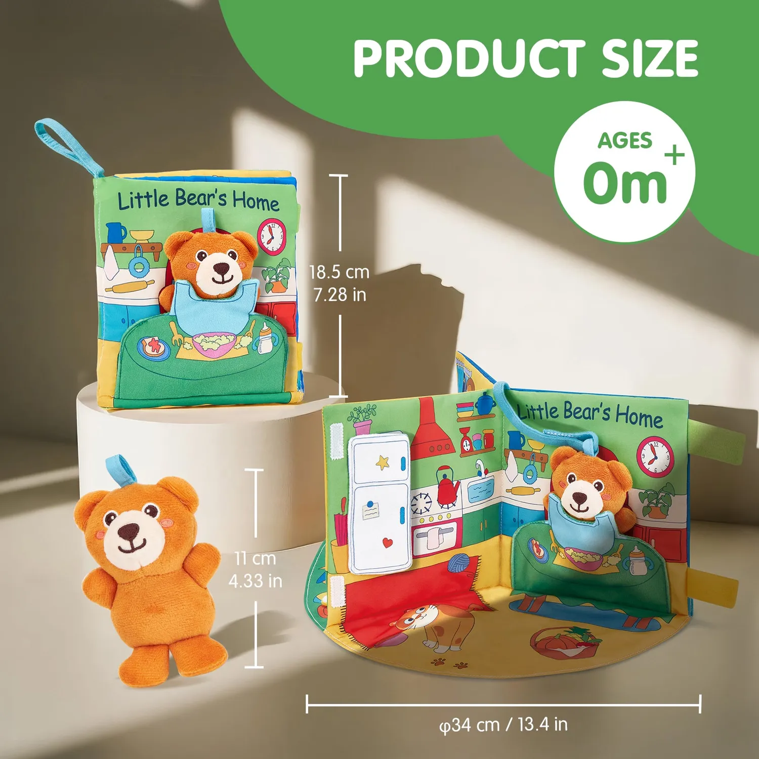 hahaland Touch and Feel Activity-Buch 3-in-1 Babybuch