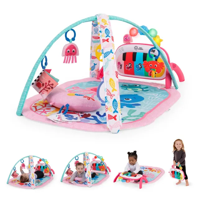 Baby Einstein Jellyfish Jamboree Spieldecke Piano 4-in-1 Musik rosa