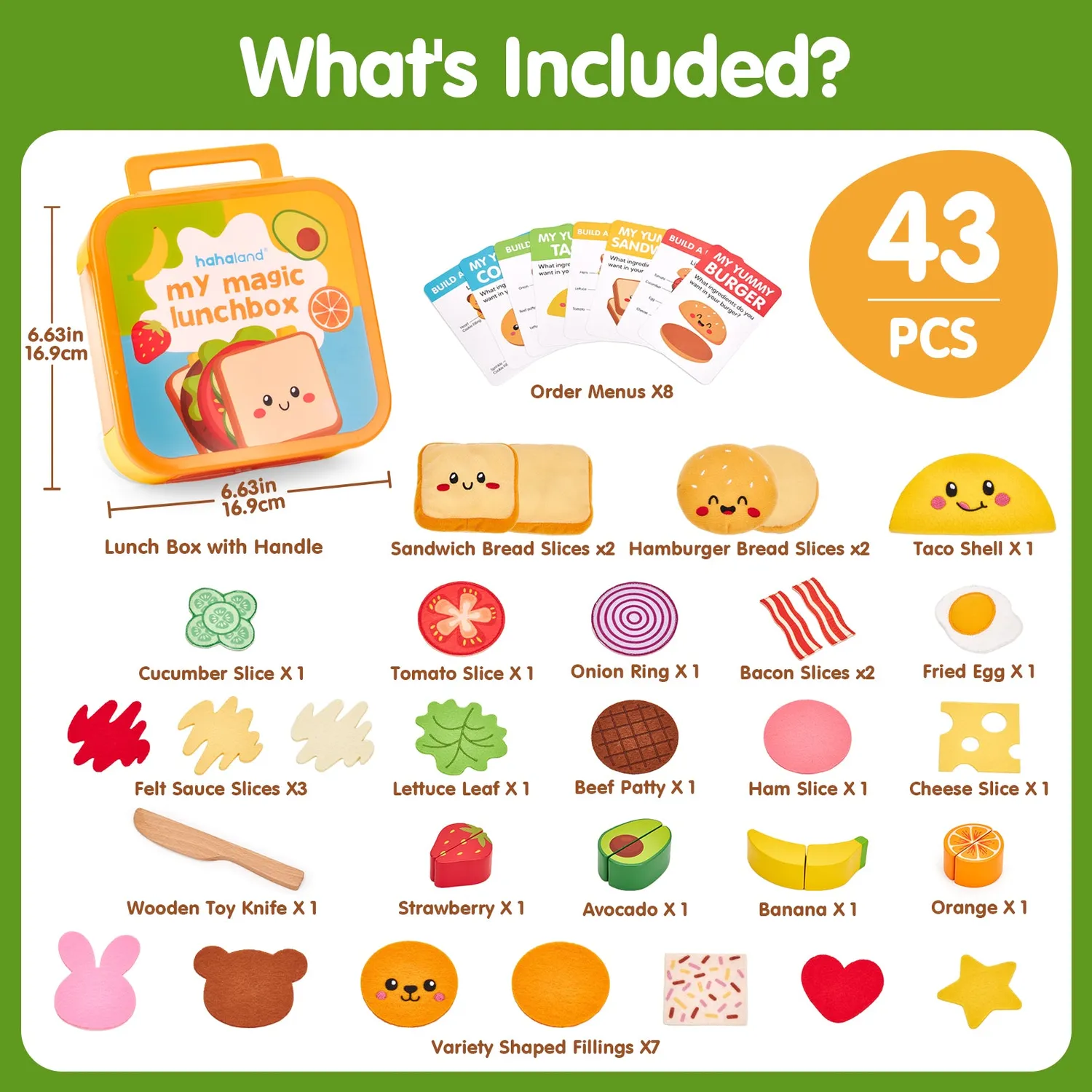 hahaland Tiny Chef Lunchbox Holzspielzeug schneidbar