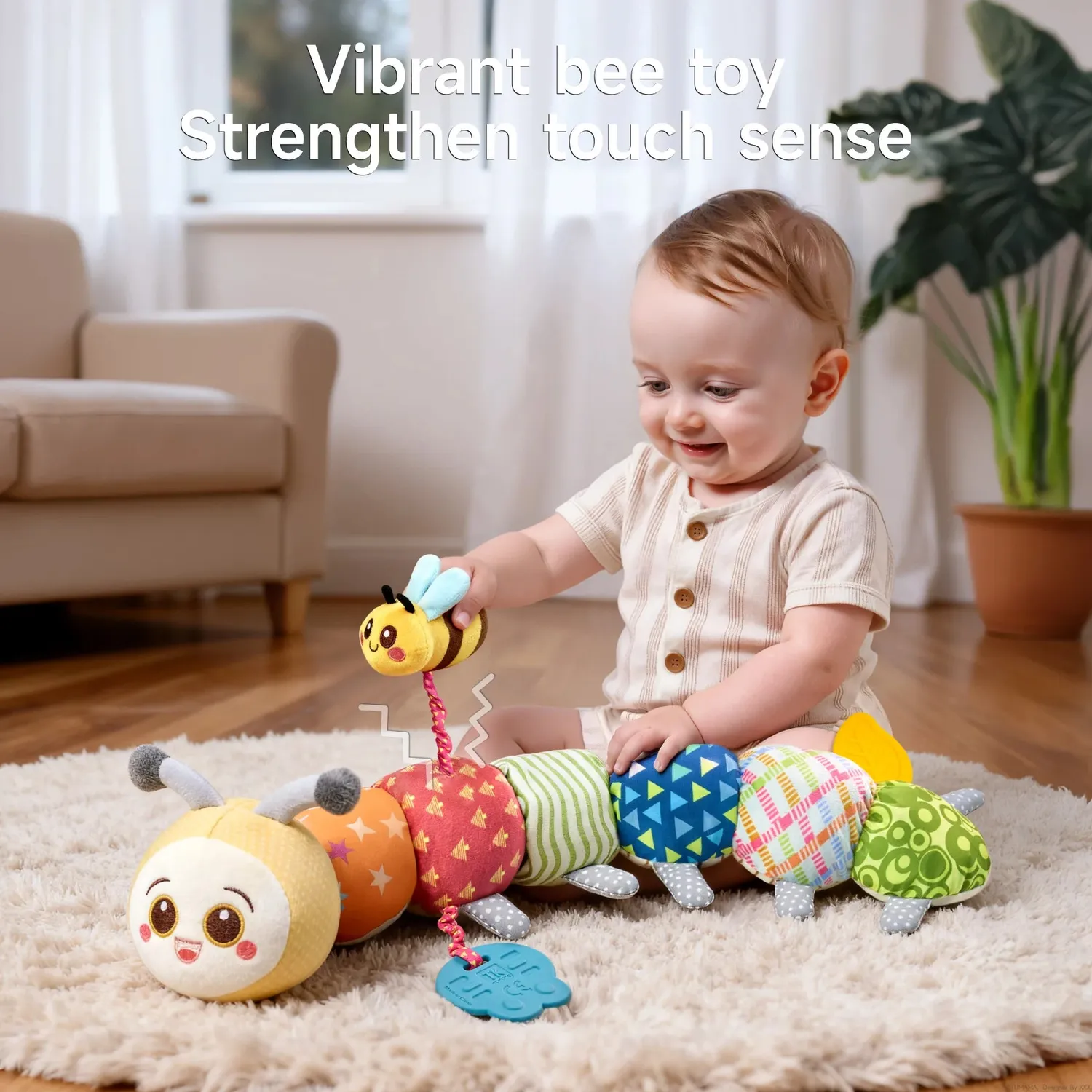 TUMAMA Raupe Greifling mit Beissring und Rassel