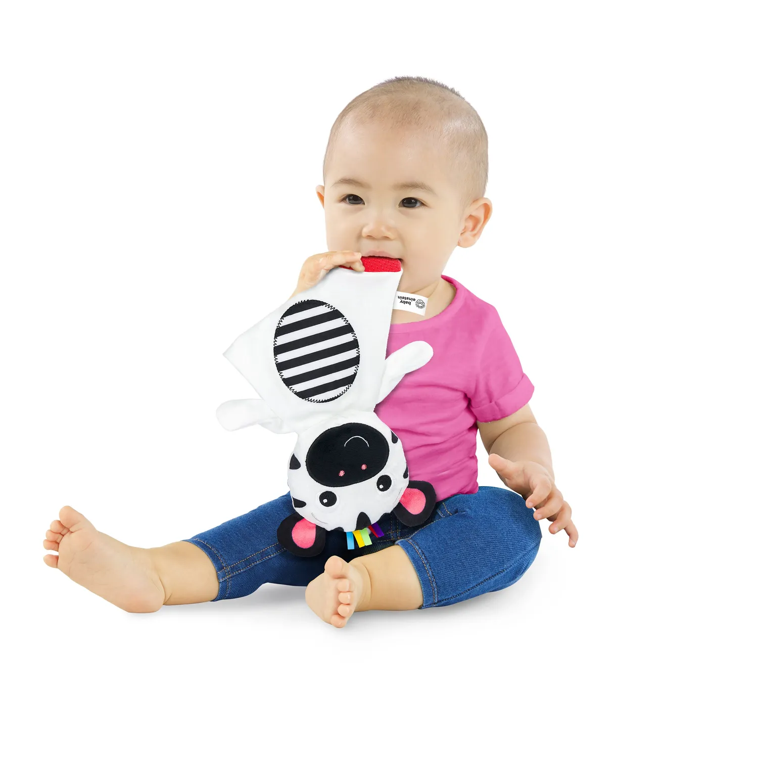 Baby Einstein Zen the Zebra Plüsch-Beißring schwarz-weiß