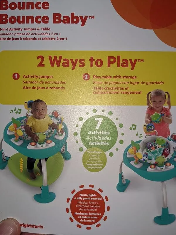 Bright Starts Bounce Bounce Baby 2-in-1 Spielcenter Playful Pond mit Tisch