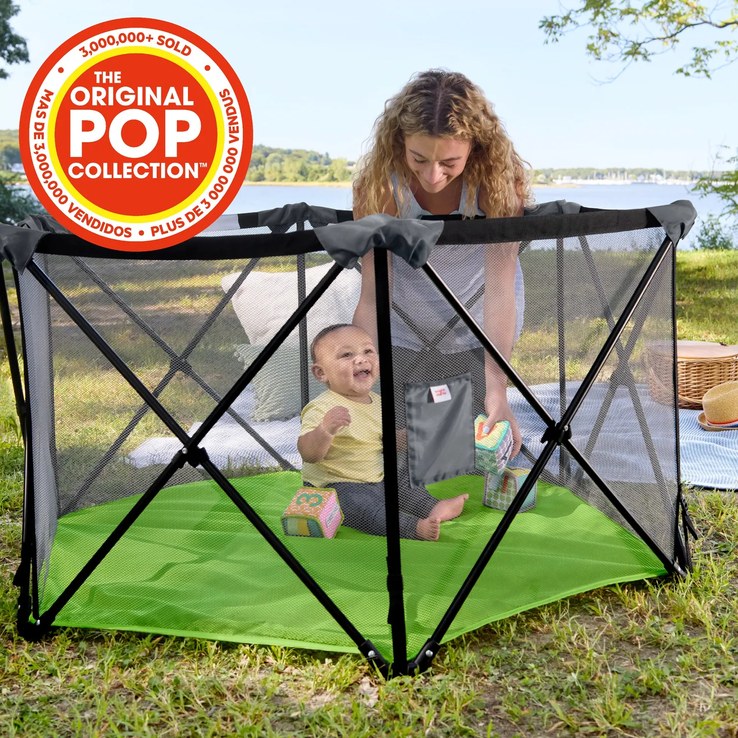Bright Starts Pop N Play Laufstall 122 cm Indoor Outdoor