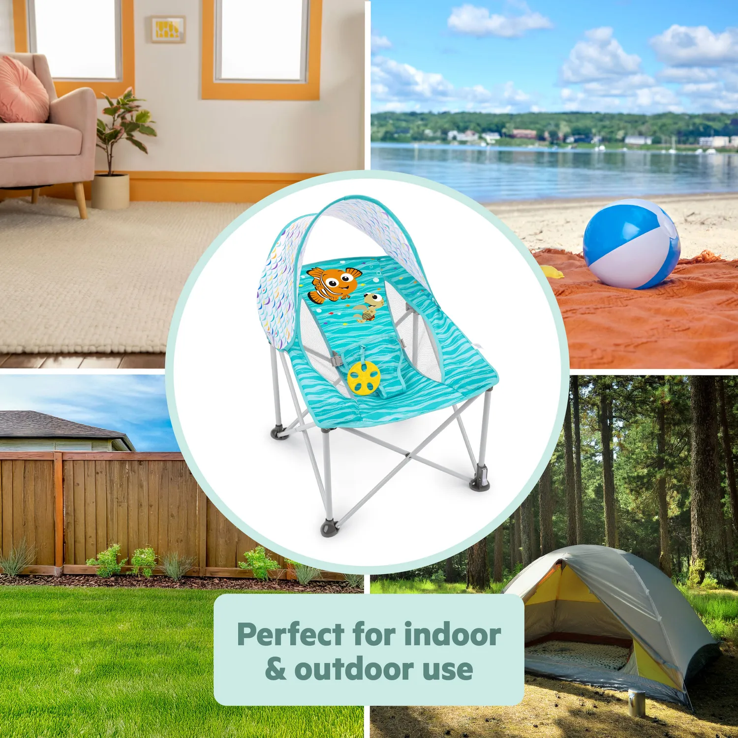 Disney Baby Nemo Pop N Play Laufstall tragbar mit Dach 6-24 Monate